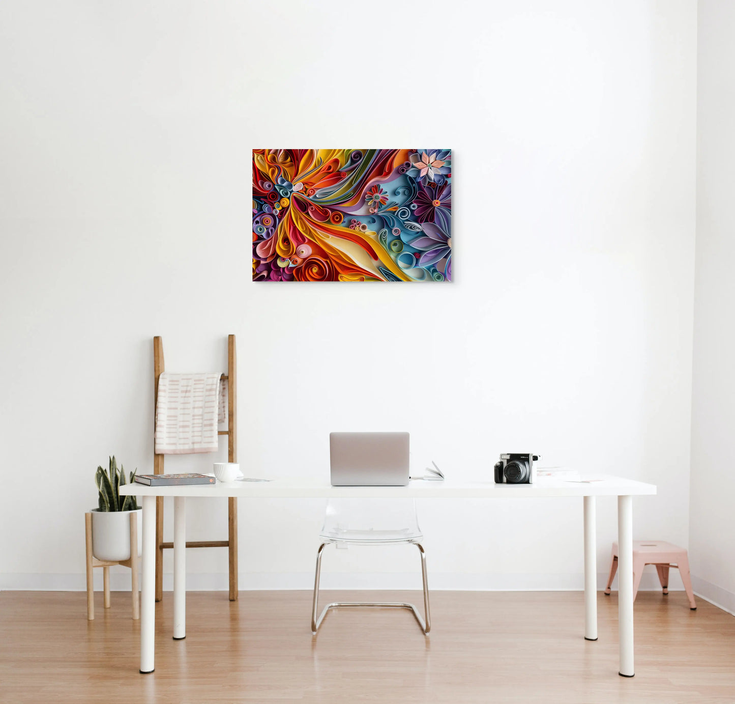 Tableau Quilling Abstrait - Floraison de Papier Art Virtuoso