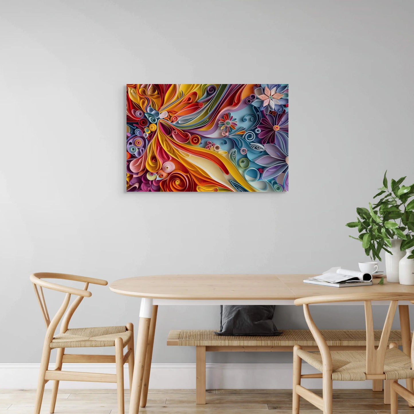 Tableau Quilling Abstrait - Floraison de Papier Art Virtuoso