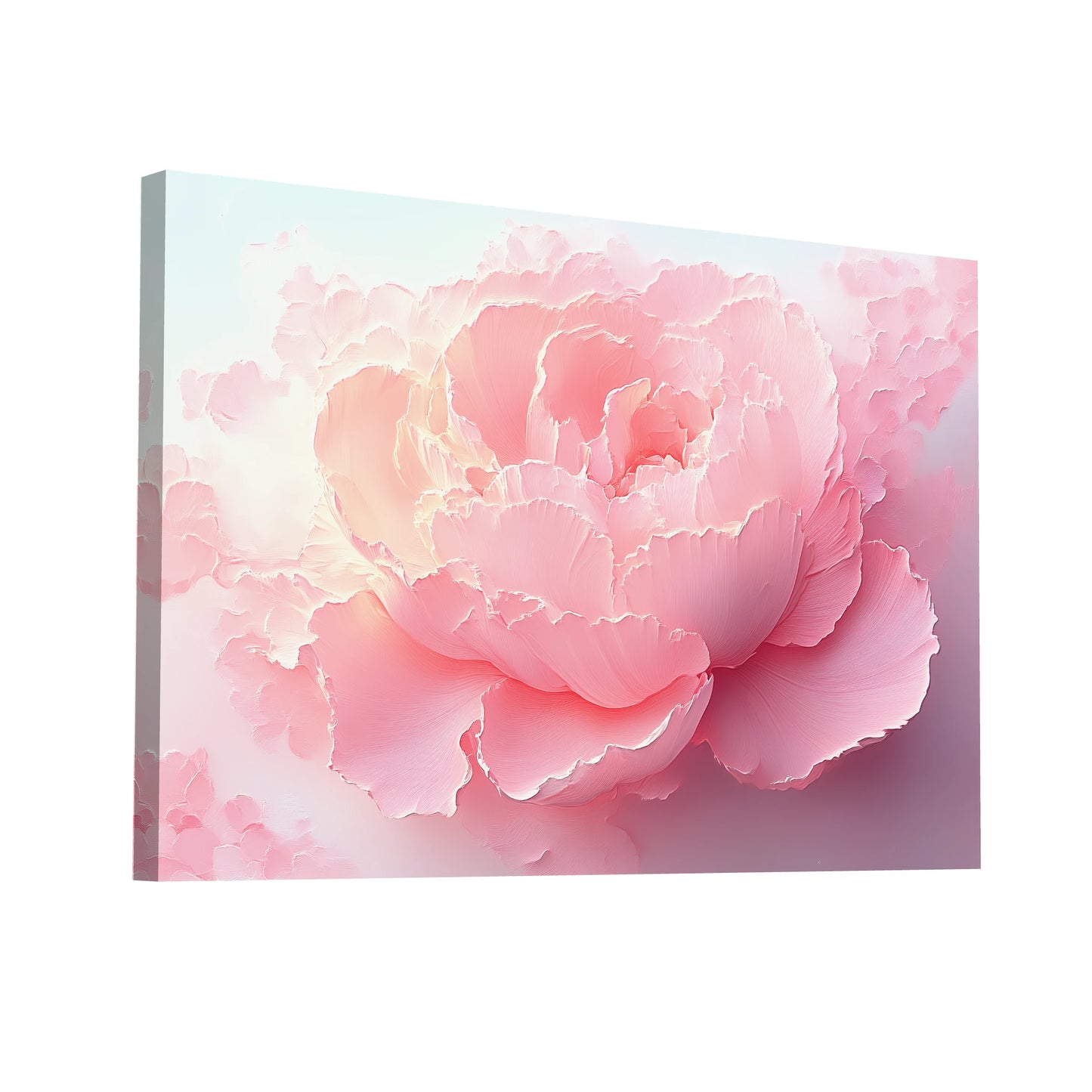 Product Hero 3D WebP Tableau Rose Clair - Pivoine Délicate - Art Virtuoso