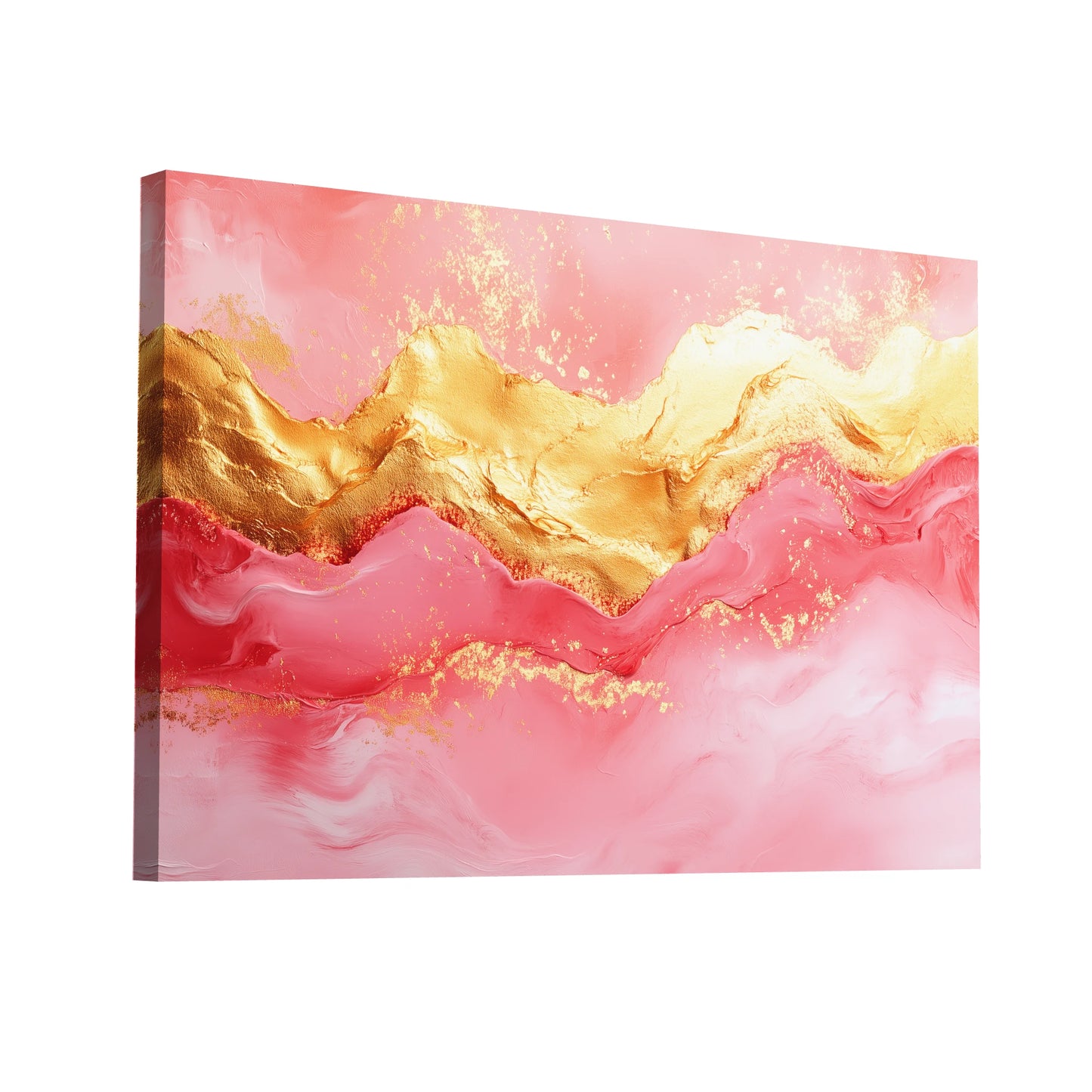 Product Hero 3D WebP Tableau Rose et Or - Aurore Précieuse - Art Virtuoso