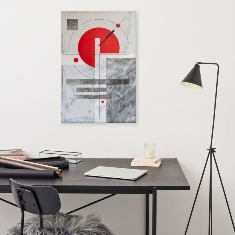 Tableau Rouge Gris Suprématiste Art Virtuoso
