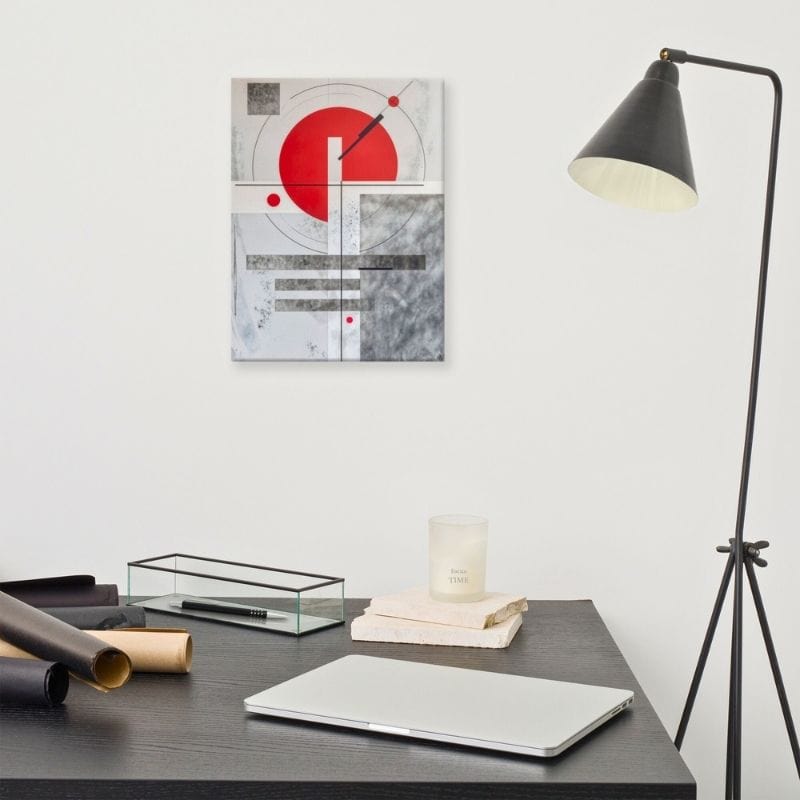 Tableau Rouge Gris Suprématiste Art Virtuoso