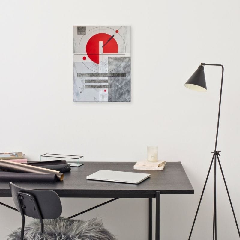 Tableau Rouge Gris Suprématiste Art Virtuoso