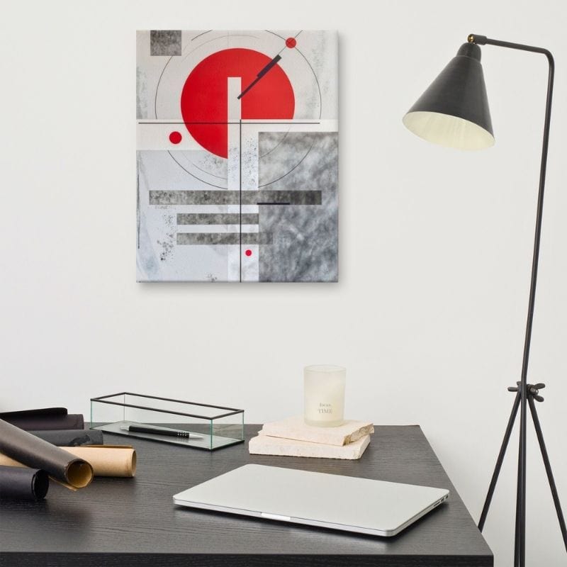 Tableau Rouge Gris Suprématiste Art Virtuoso