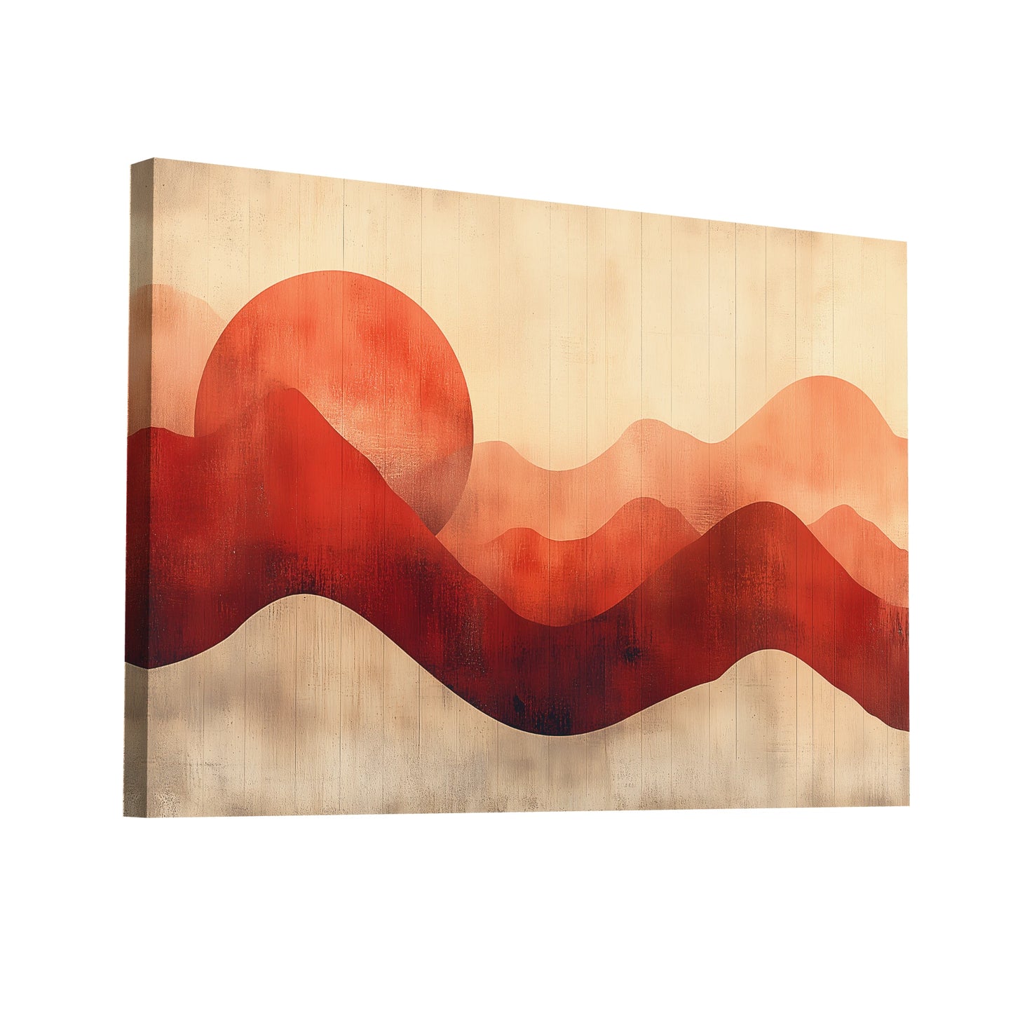 Product Hero 3D WebP Tableau Salon Terracotta - Ondulations - Art Virtuoso