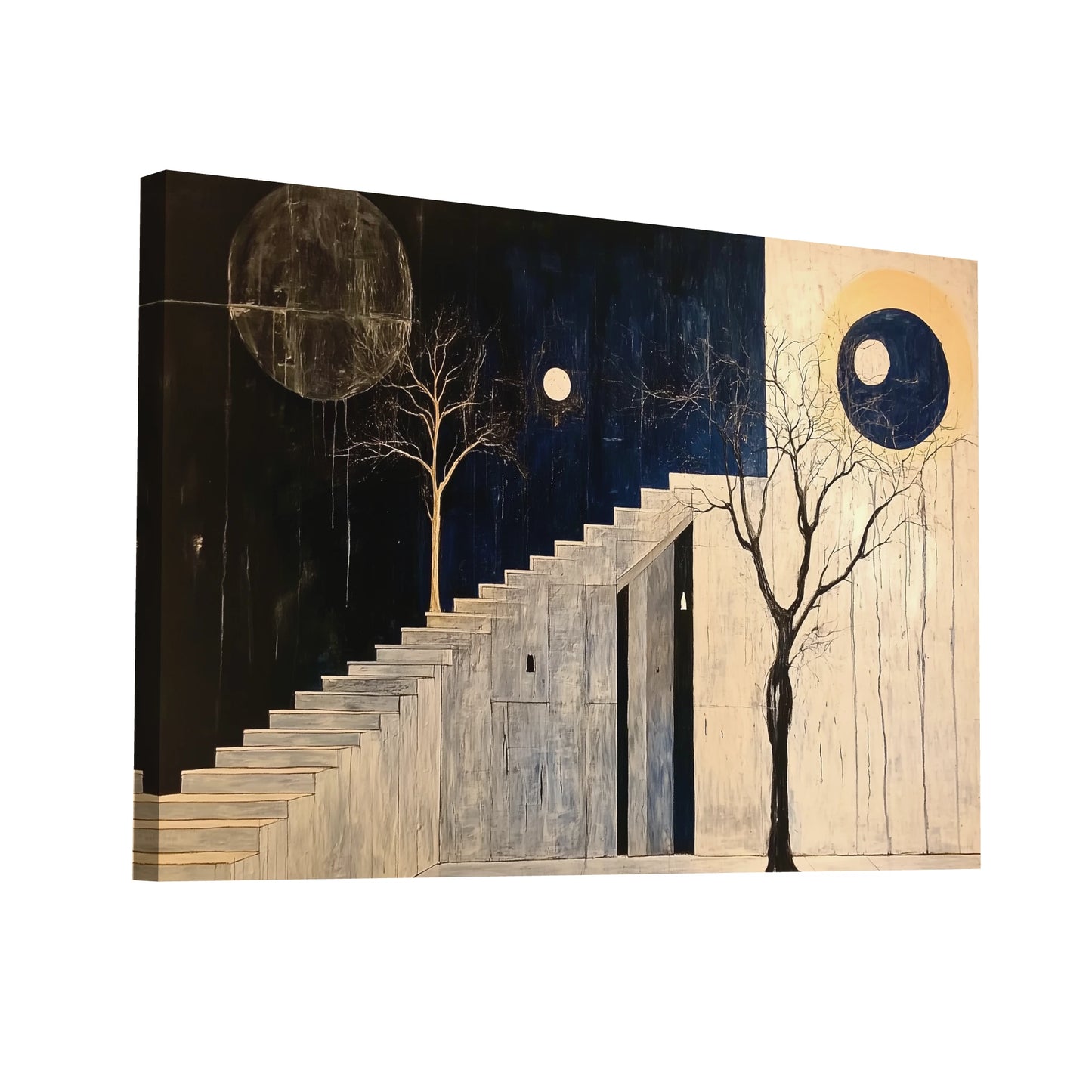 Product Hero 3D WebP Tableau Scandinave Noir et Blanc - Équilibre - Art Virtuoso