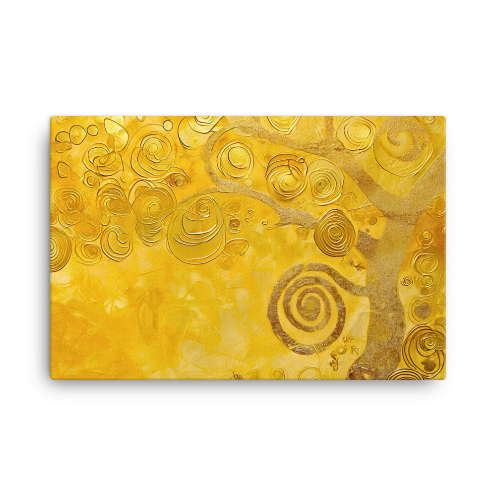 Tableau Arbre - Peinture Abstraite Dorée Art Virtuoso XL