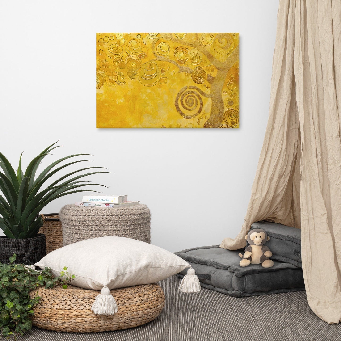 Tableau Arbre - Peinture Abstraite Dorée Art Virtuoso