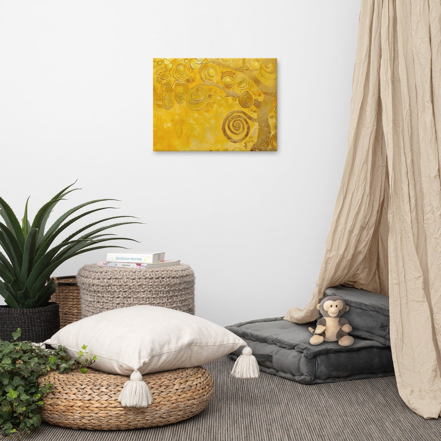 Tableau Arbre - Peinture Abstraite Dorée Art Virtuoso