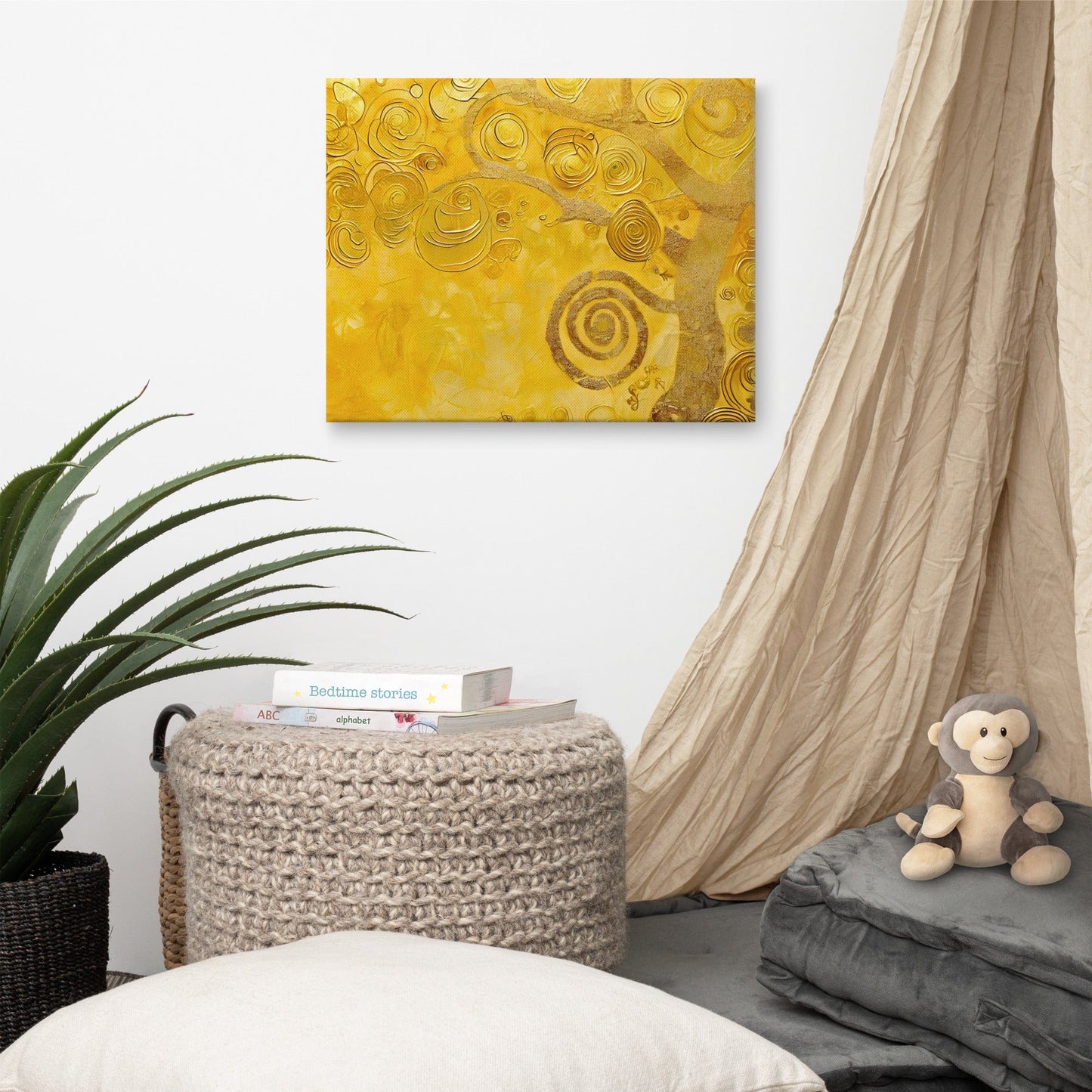 Tableau Arbre - Peinture Abstraite Dorée Art Virtuoso