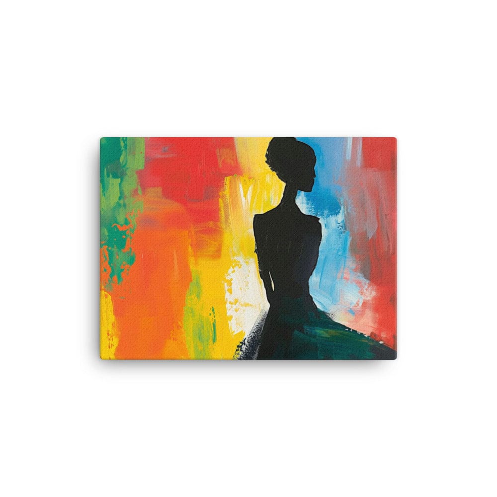 Tableau Silhouette Femme Abstrait - Fond Multicolore Art Virtuoso S