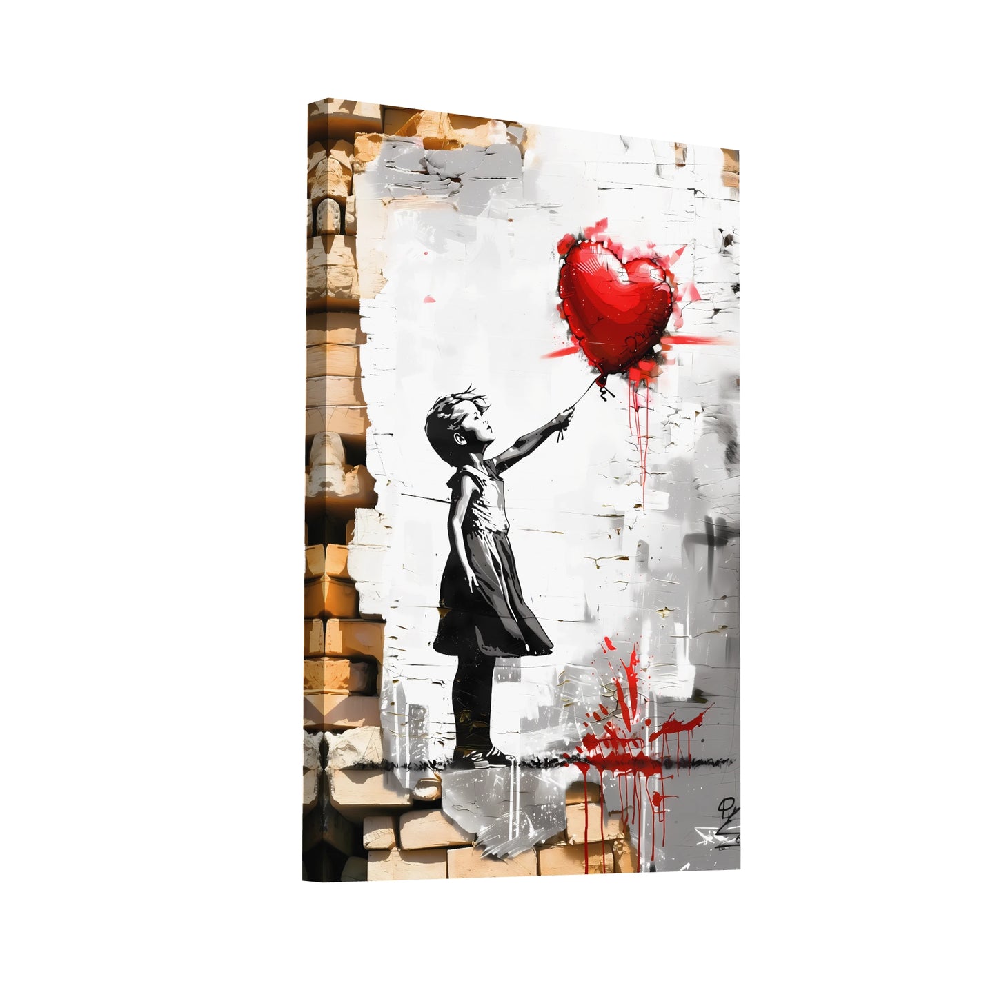 Product Hero 3D WebP Tableau Street Art - Ballon Rouge - Art Virtuoso