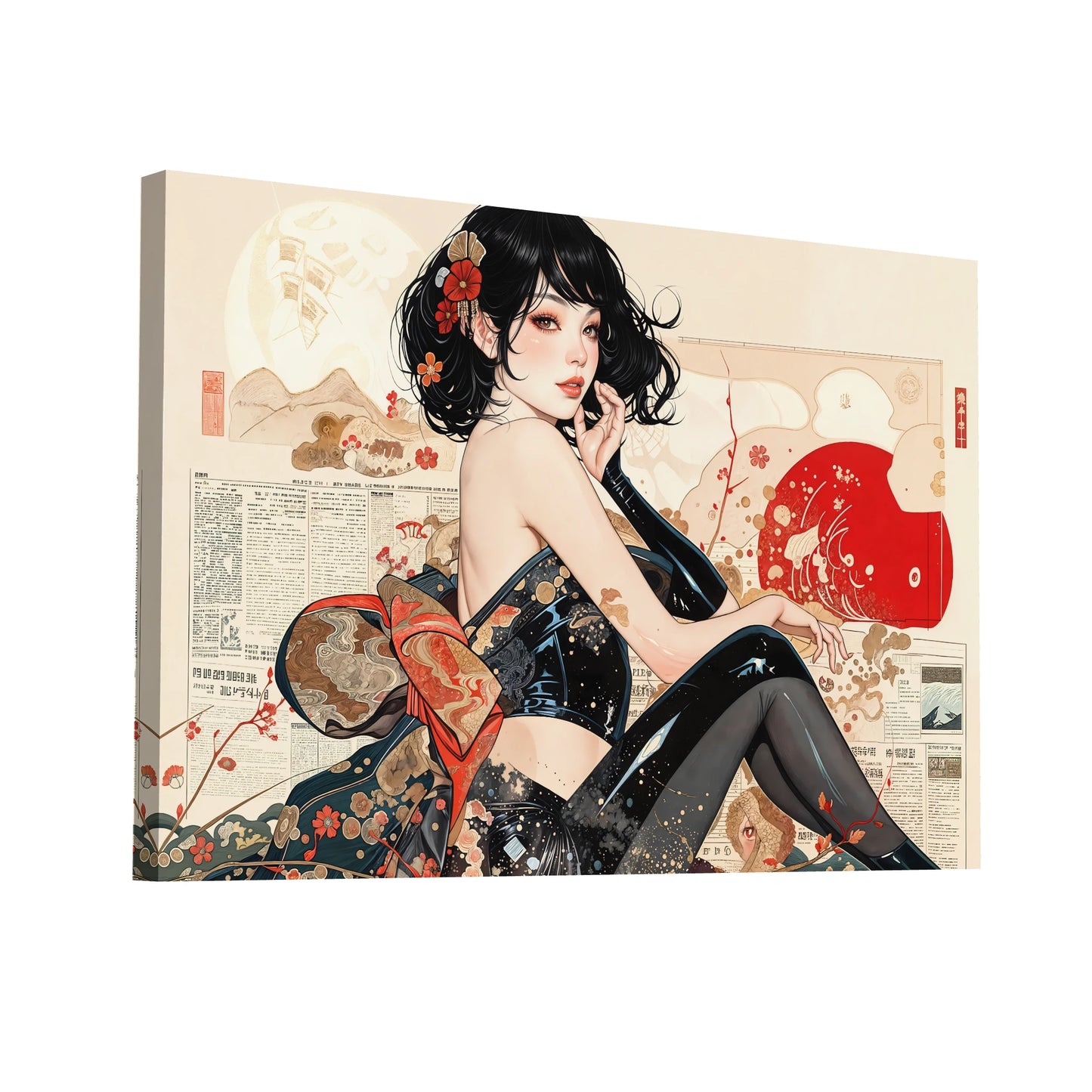 Product Hero 3D WebP Tableau Street Art Japon – Fusion Urbaine et Traditionnelle - Art Virtuoso