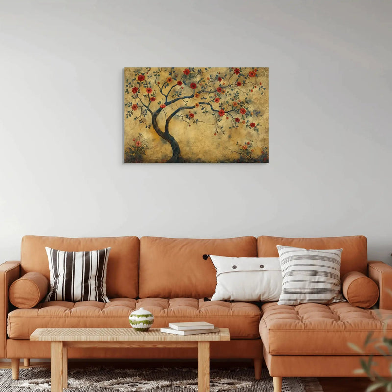 Bohème-Leinwandbild mit stilisiertem Baum
