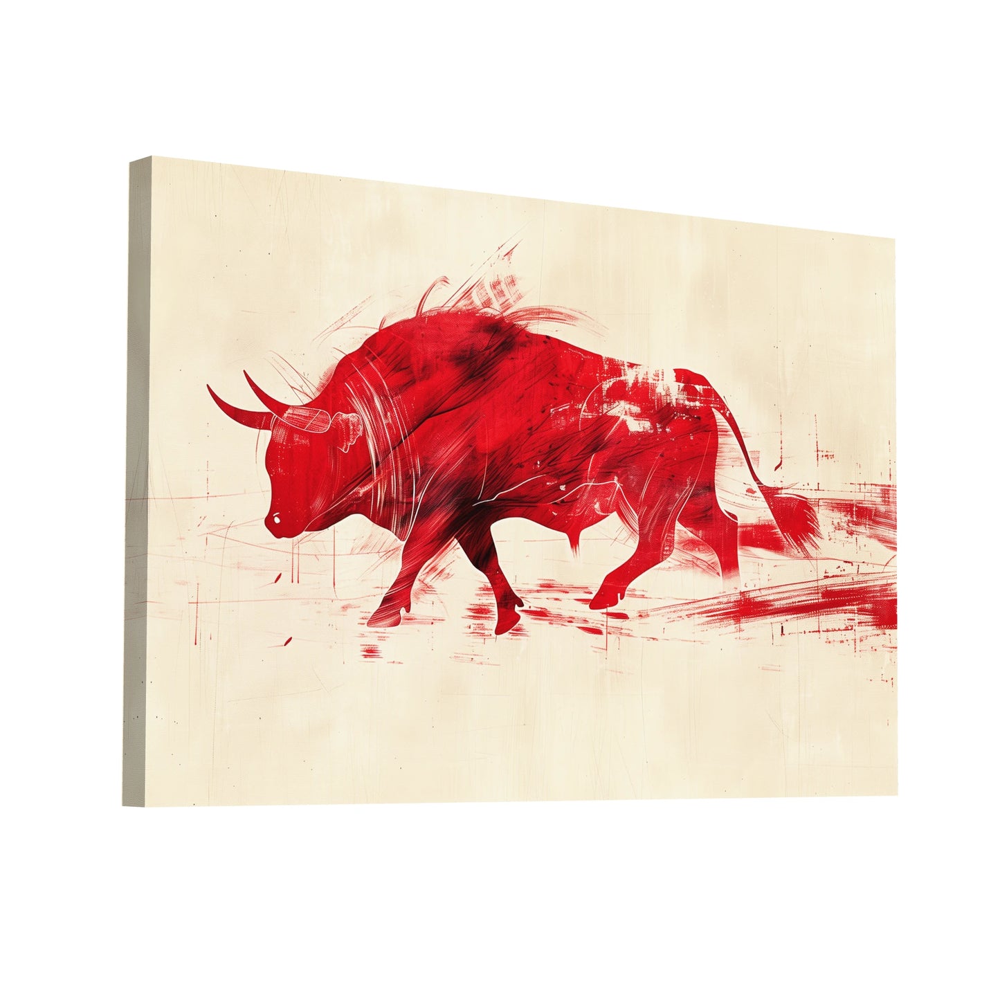 Product Hero 3D WebP Tableau Taureau Rouge - Art Virtuoso