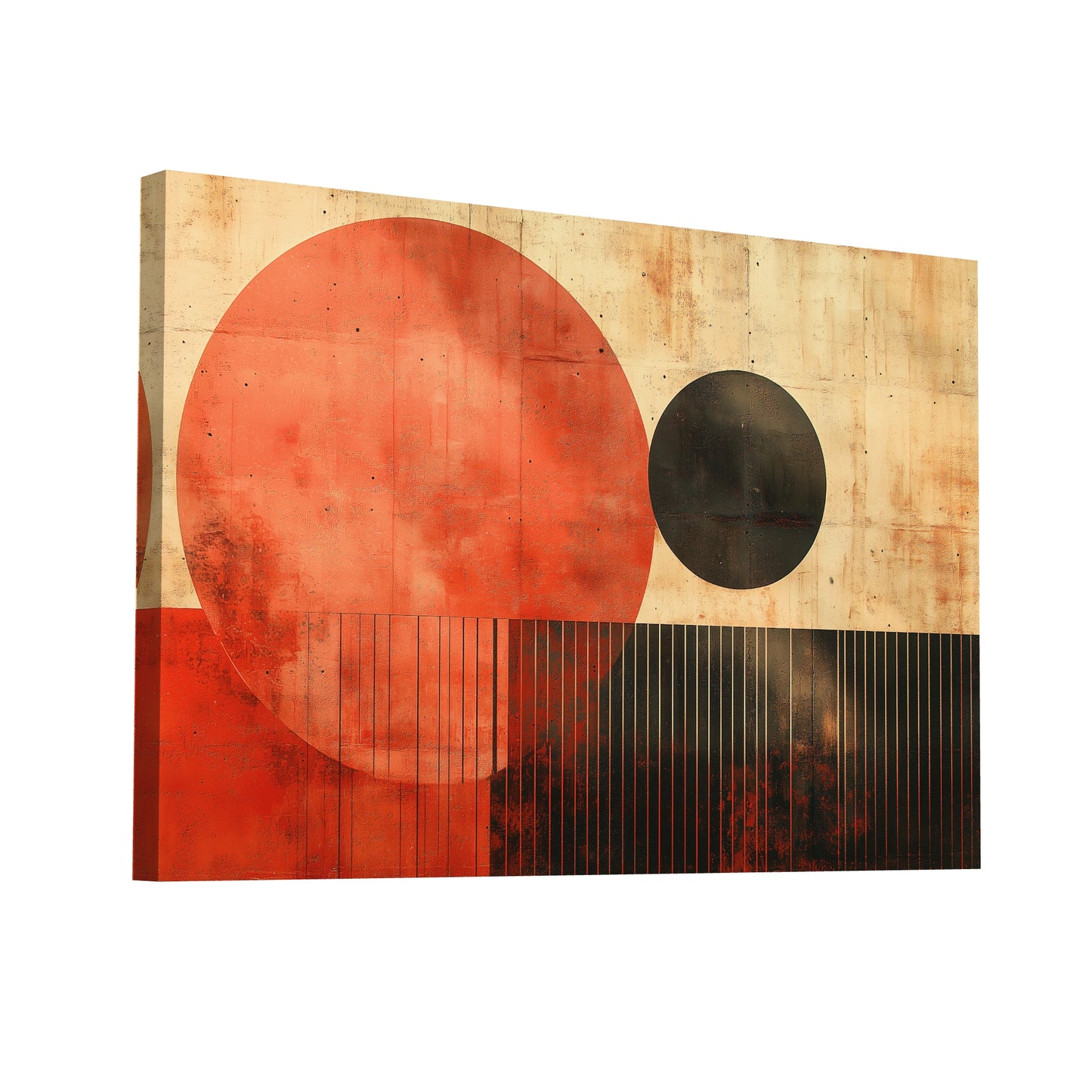 Product Hero 3D WebP Tableau Terracotta et Noir - Art Virtuoso