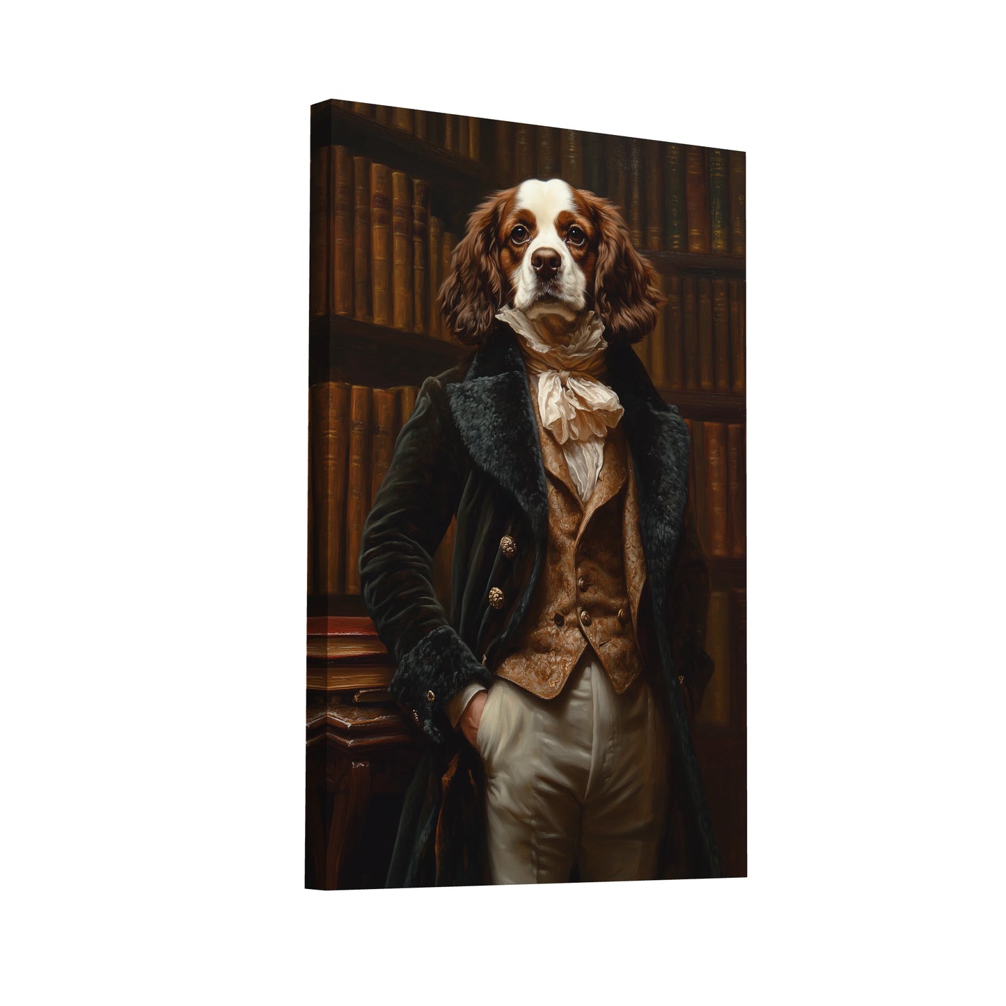Product Hero 3D WebP Tableau Tete de Chien avec Corps d Homme - Balthazar - Art Virtuoso