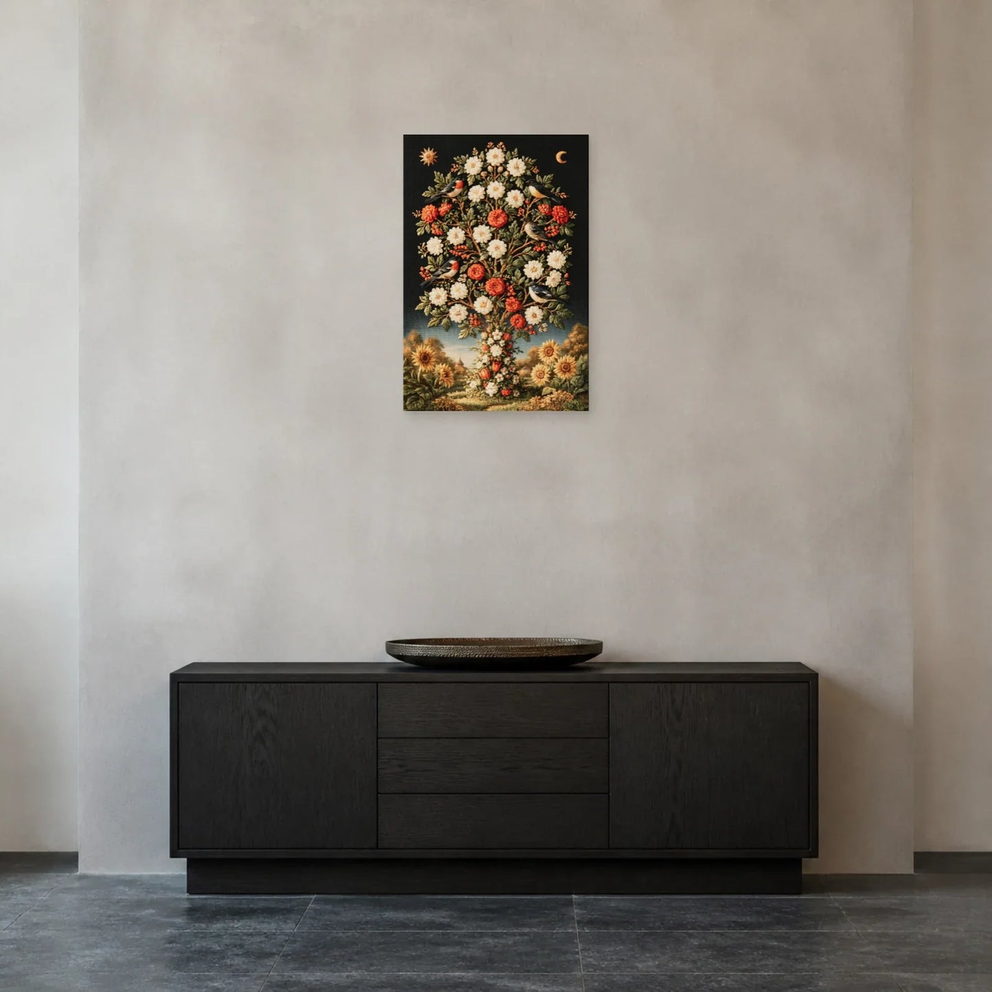 Tableau Világfa Arbre de Vie Hongrois présenté dans une entrée - Art Virtuoso
