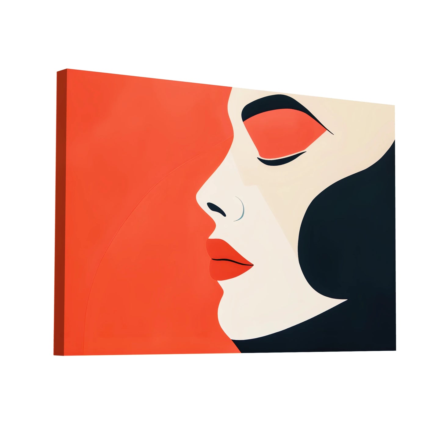 Product Hero 3D WebP Tableau Visage Femme Abstrait - Mystère de la Féminité - Art Virtuoso
