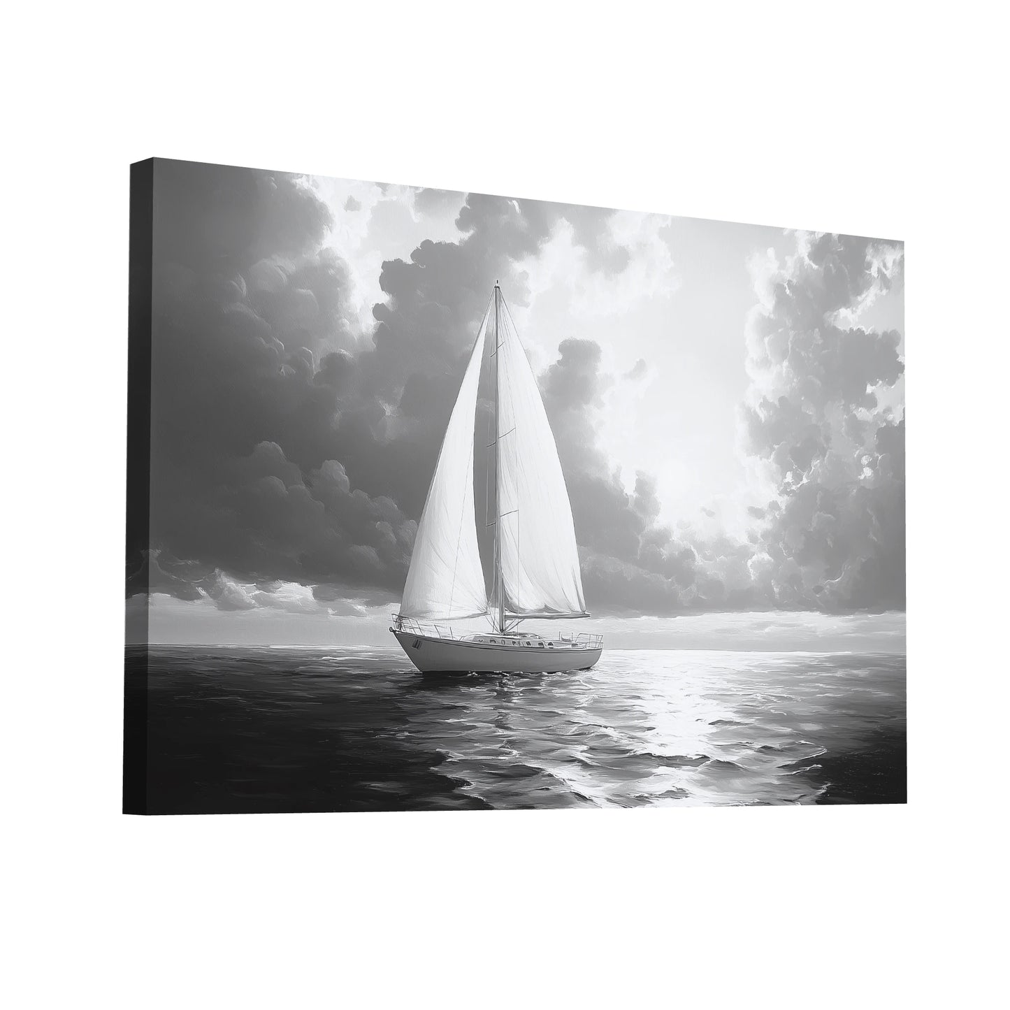 Product Hero 3D WebP Tableau Voilier - Noir et Blanc - Art Virtuoso