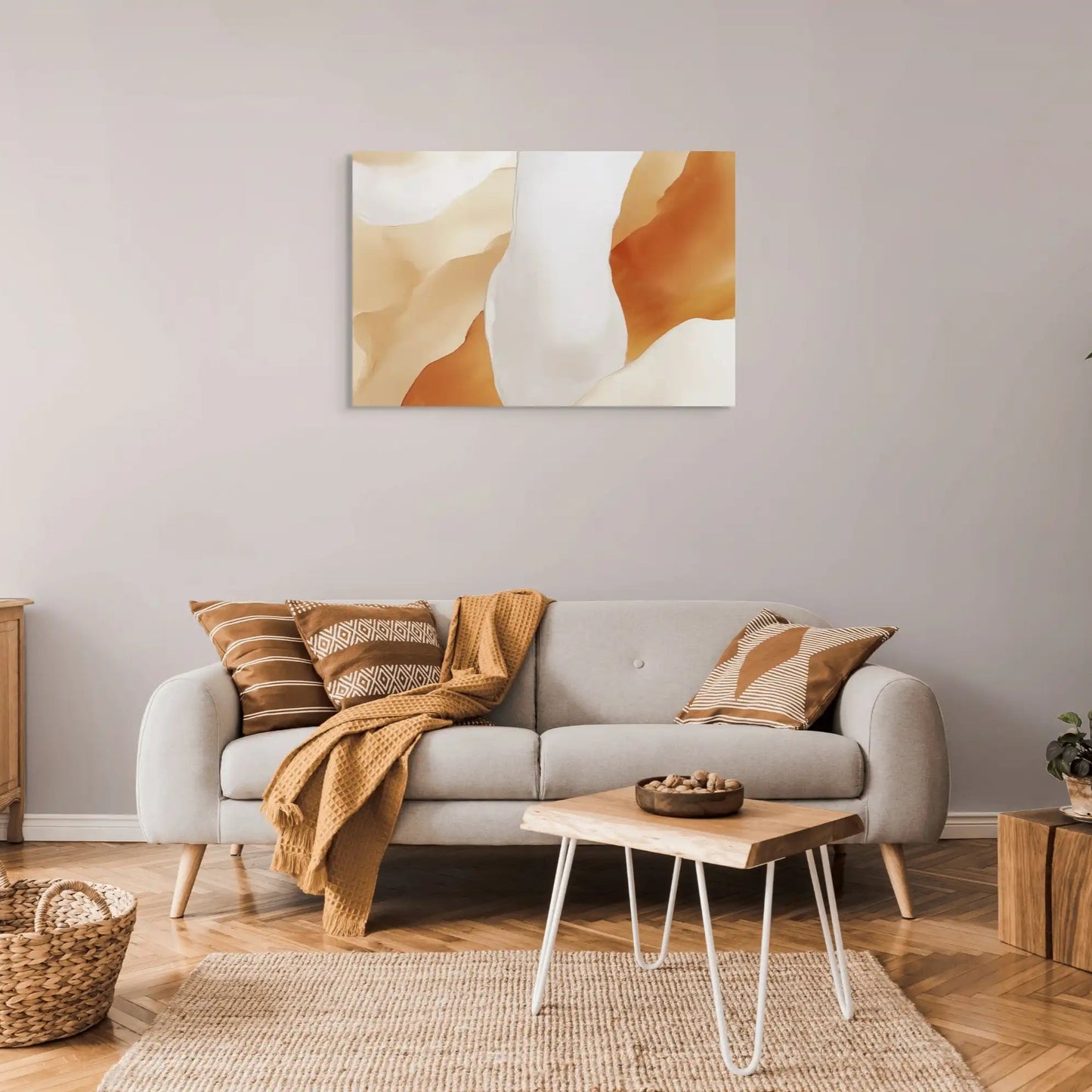Tableau Acrylique Beige - Dunes de Soie Affiches, reproductions et œuvres graphiques Art Virtuoso