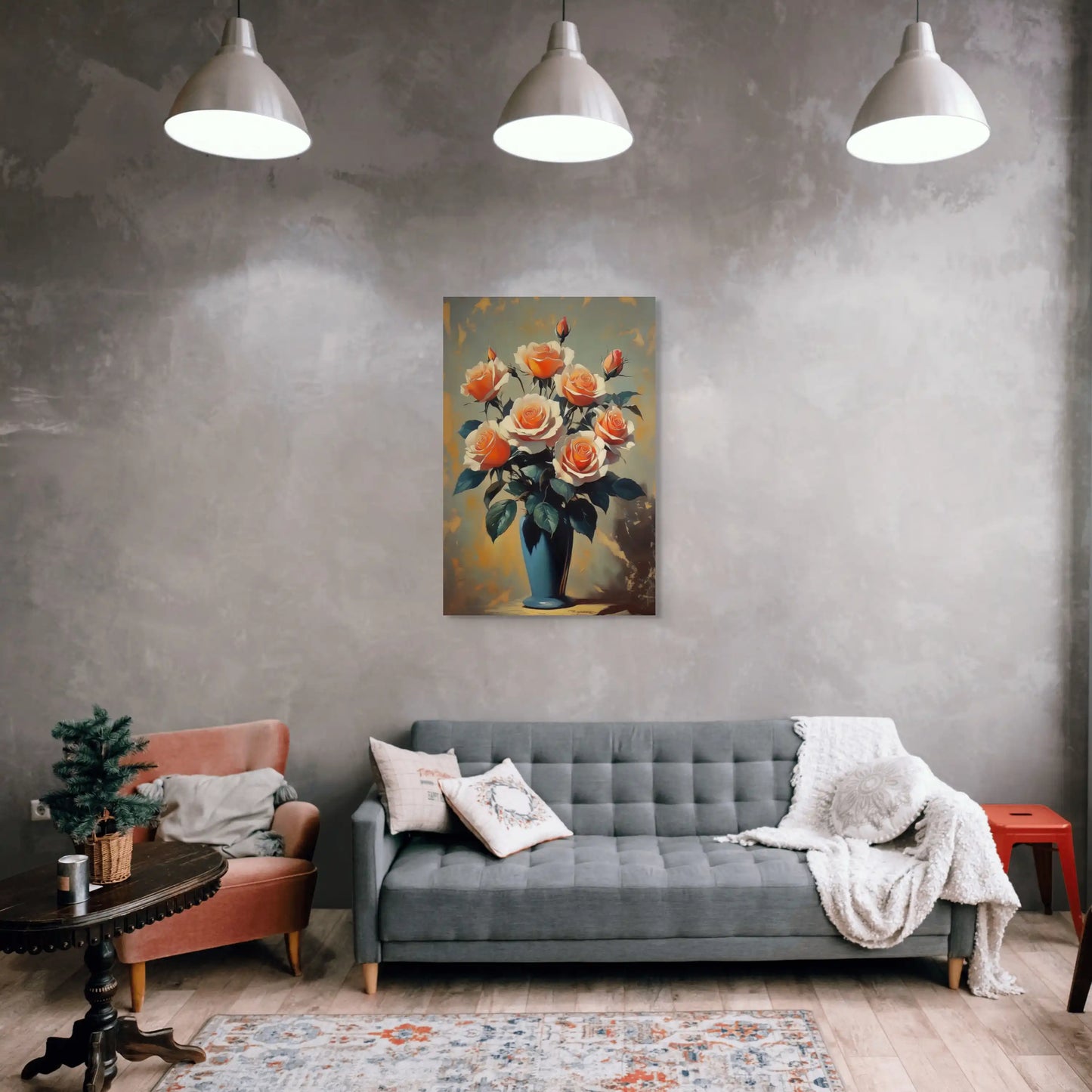 Tableau Ancien avec des Roses : Élégance Pastel Affiches, reproductions et œuvres graphiques Art Virtuoso