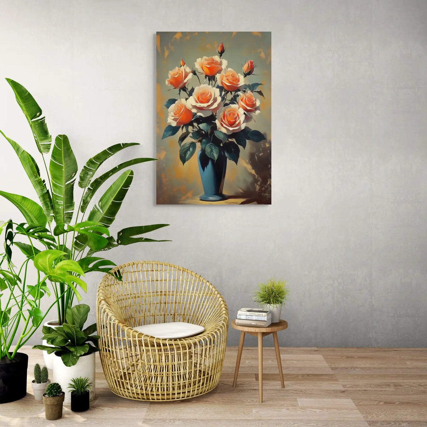 Tableau Ancien avec des Roses : Élégance Pastel Affiches, reproductions et œuvres graphiques Art Virtuoso
