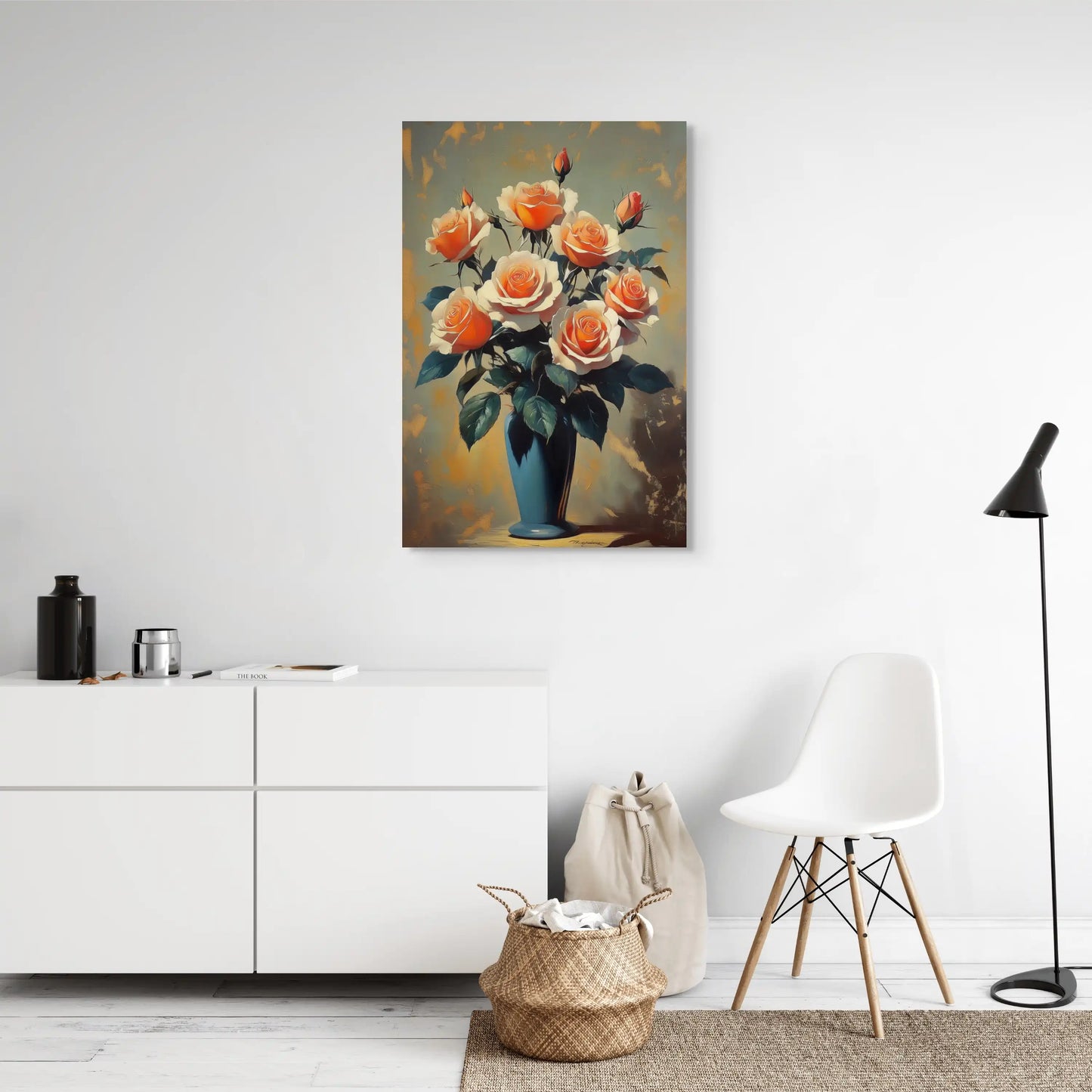 Tableau Ancien avec des Roses : Élégance Pastel Affiches, reproductions et œuvres graphiques Art Virtuoso