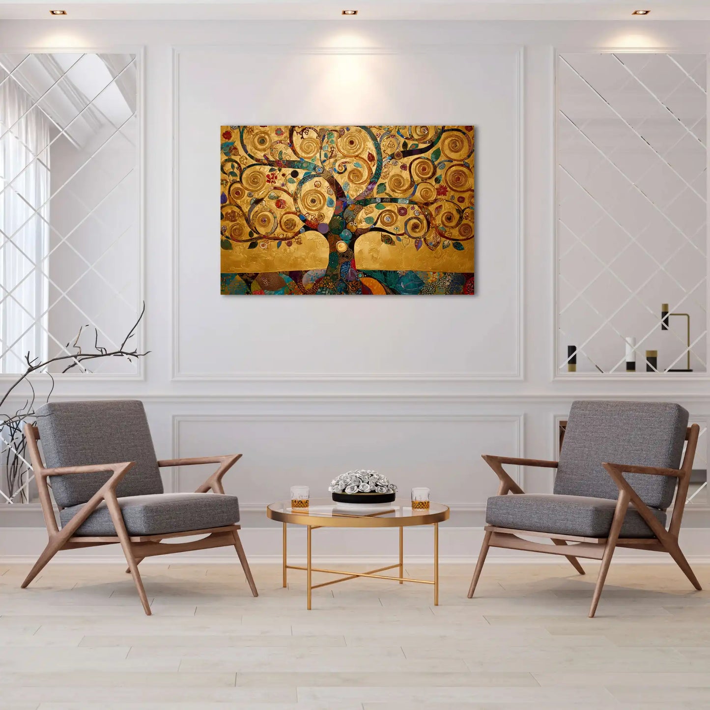 Tableau Arbre de Vie Klimt – Spirales d’Or et Songes