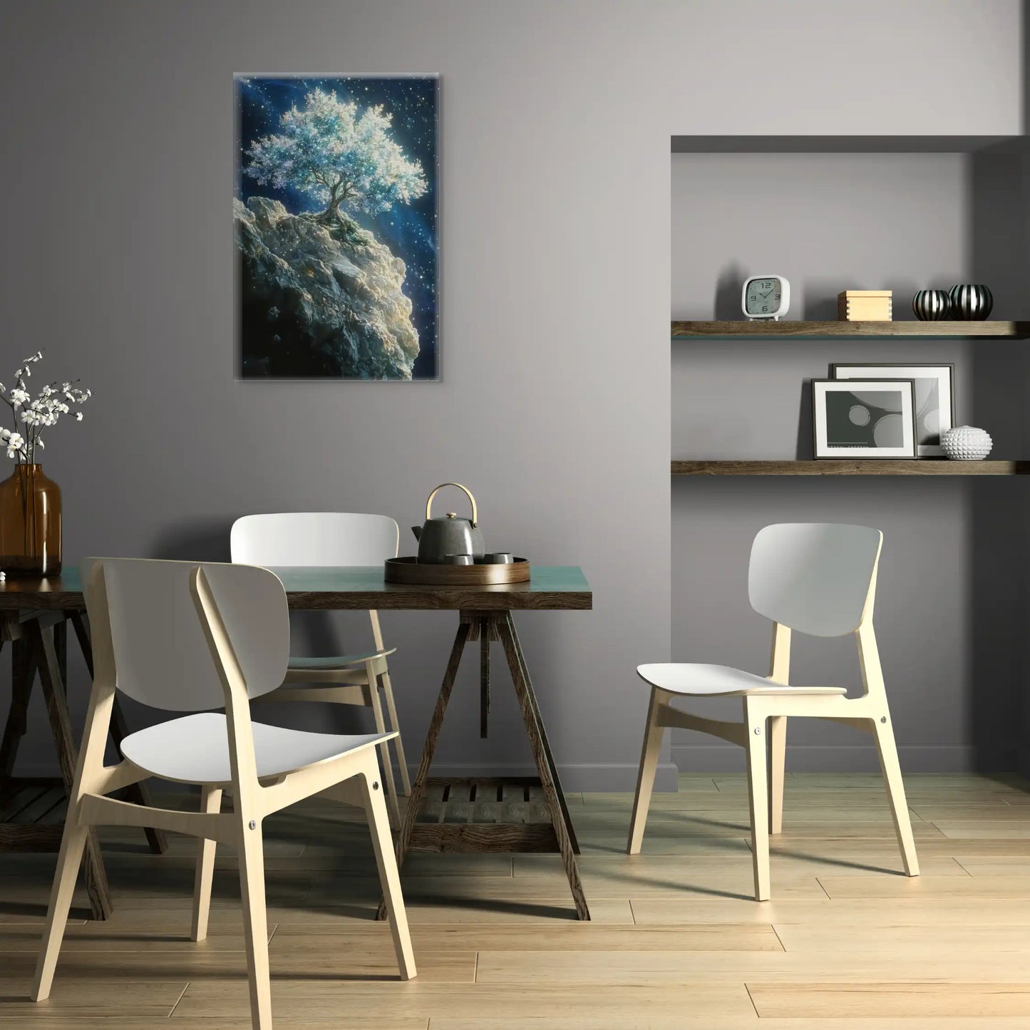 Tableau Arbre Fantastique - entre Terre et Étoiles Affiches, reproductions et œuvres graphiques Art Virtuoso