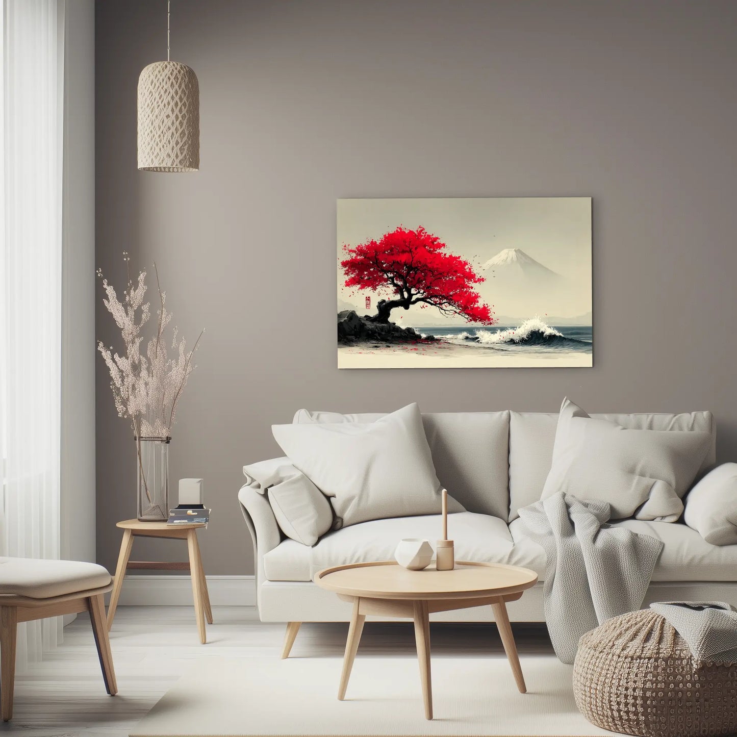 Tableau Arbre Japonais – Érable Rouge au Rivage du Fuji