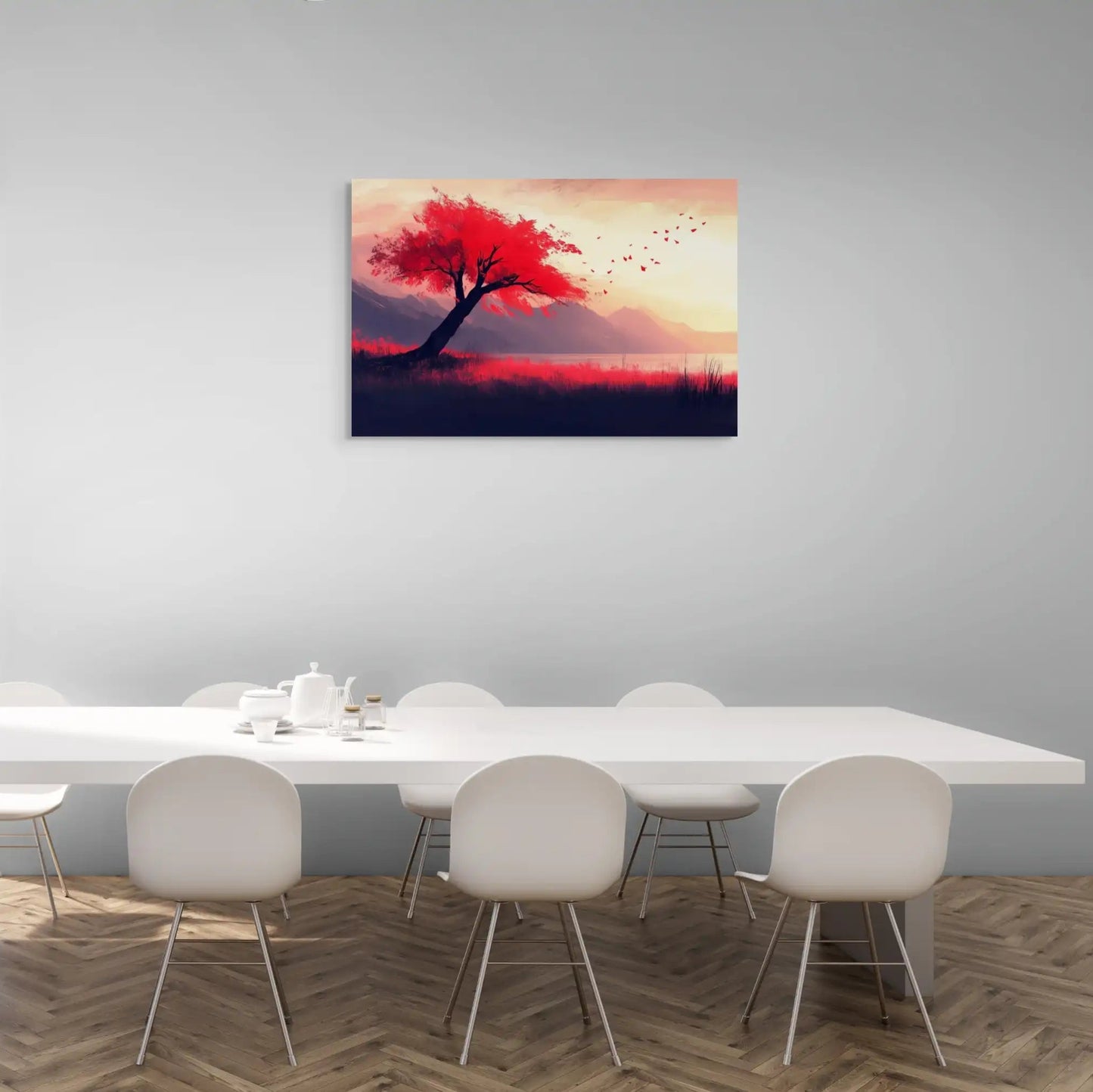 Tableau Arbre Rouge - Rêverie Pourpre Affiches, reproductions et œuvres graphiques Art Virtuoso