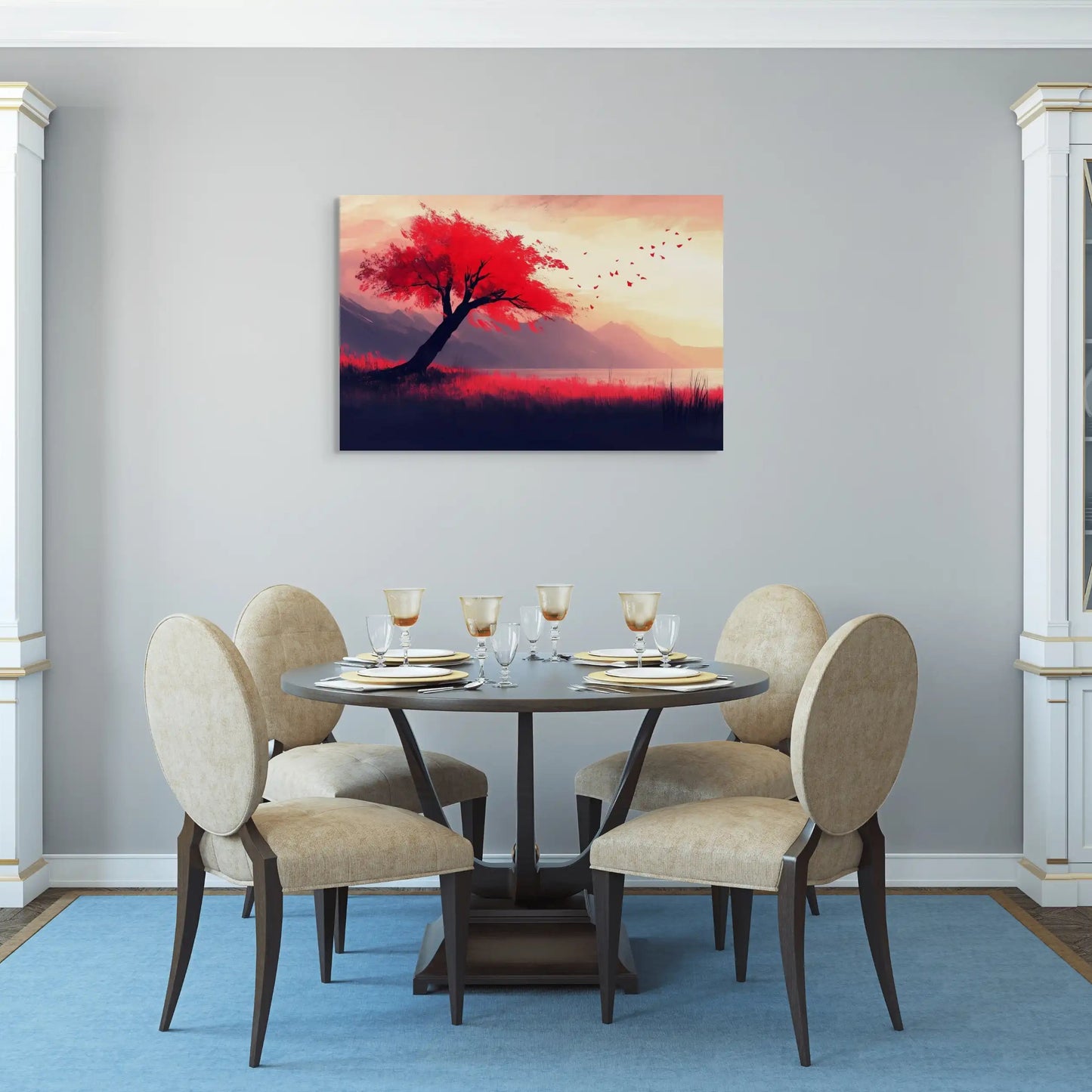 Tableau Arbre Rouge - Rêverie Pourpre Affiches, reproductions et œuvres graphiques Art Virtuoso