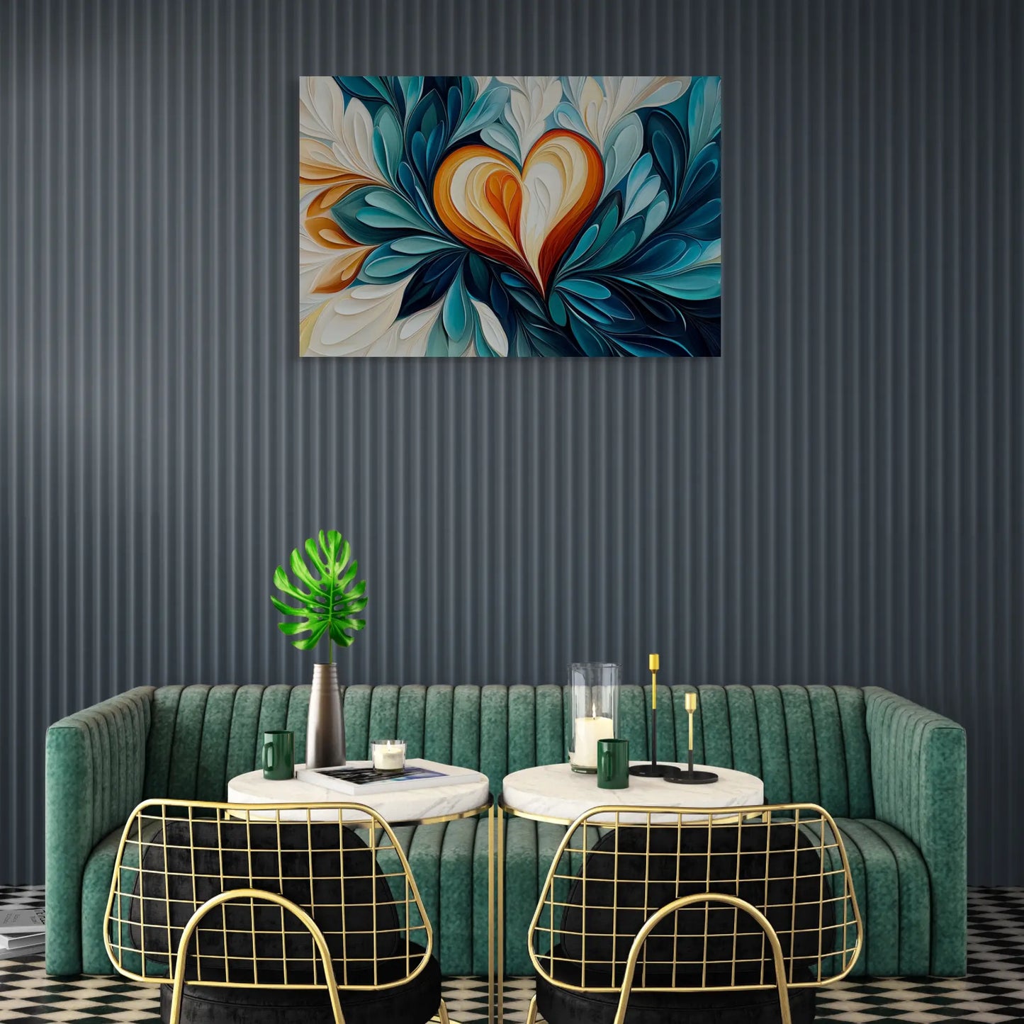 Tableau Art Deco - Coeur Coloré Affiches, reproductions et œuvres graphiques Art Virtuoso