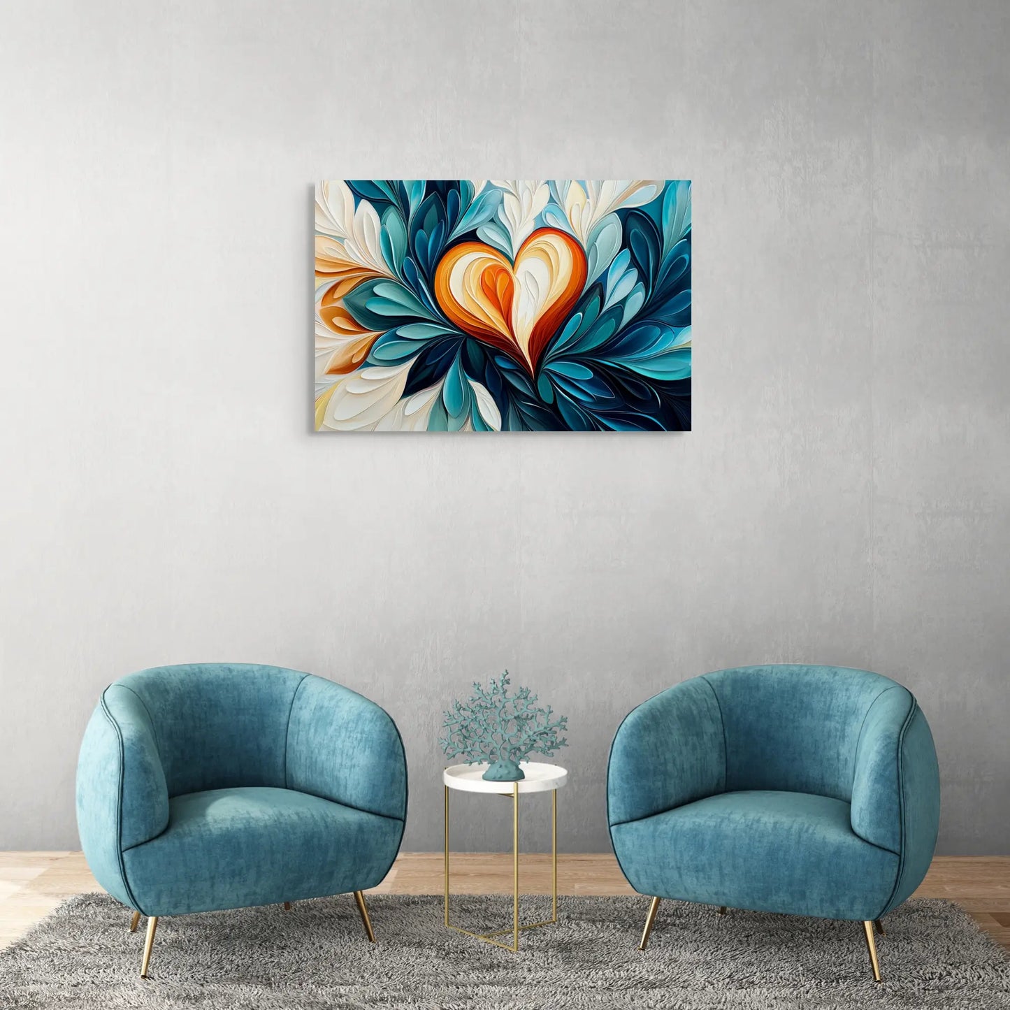 Tableau Art Deco - Coeur Coloré Affiches, reproductions et œuvres graphiques Art Virtuoso