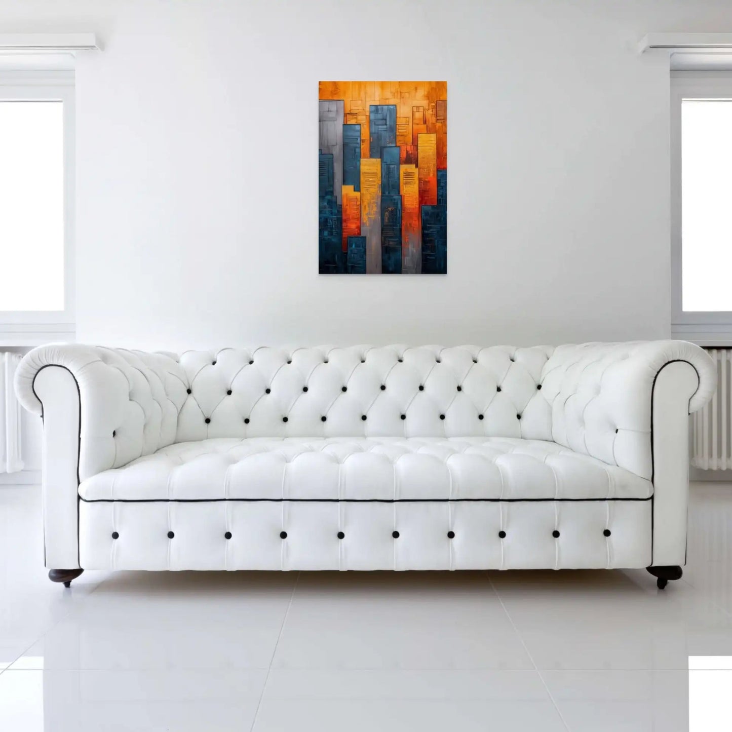 Tableau Artistique Moderne - Verticalité Urbaine Affiches, reproductions et œuvres graphiques Art Virtuoso