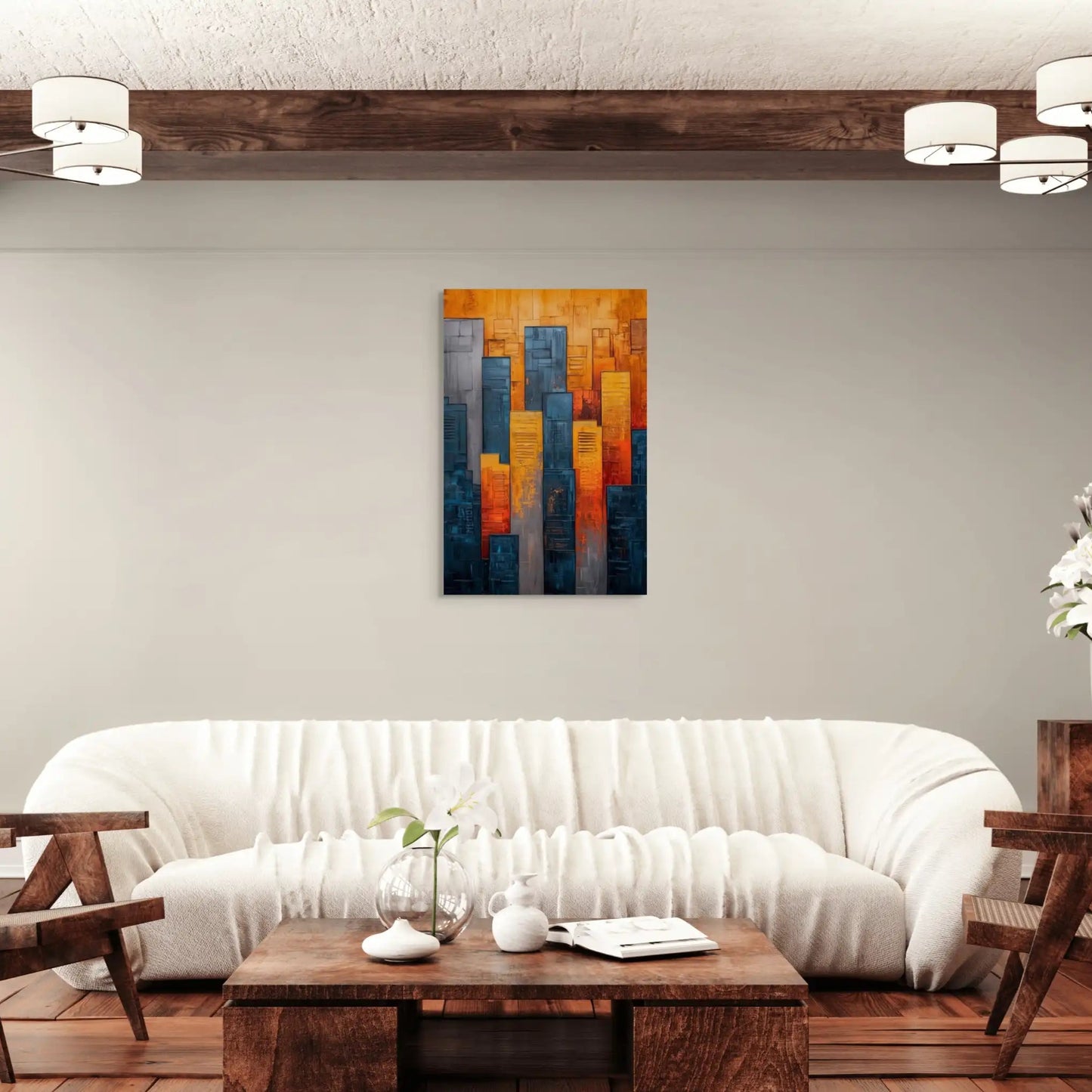Tableau Artistique Moderne - Verticalité Urbaine Affiches, reproductions et œuvres graphiques Art Virtuoso
