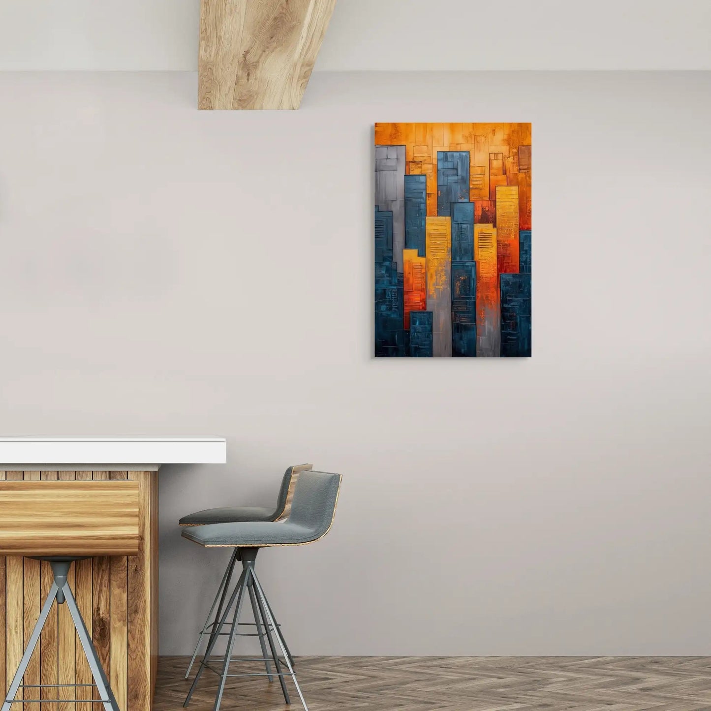 Tableau Artistique Moderne - Verticalité Urbaine Affiches, reproductions et œuvres graphiques Art Virtuoso