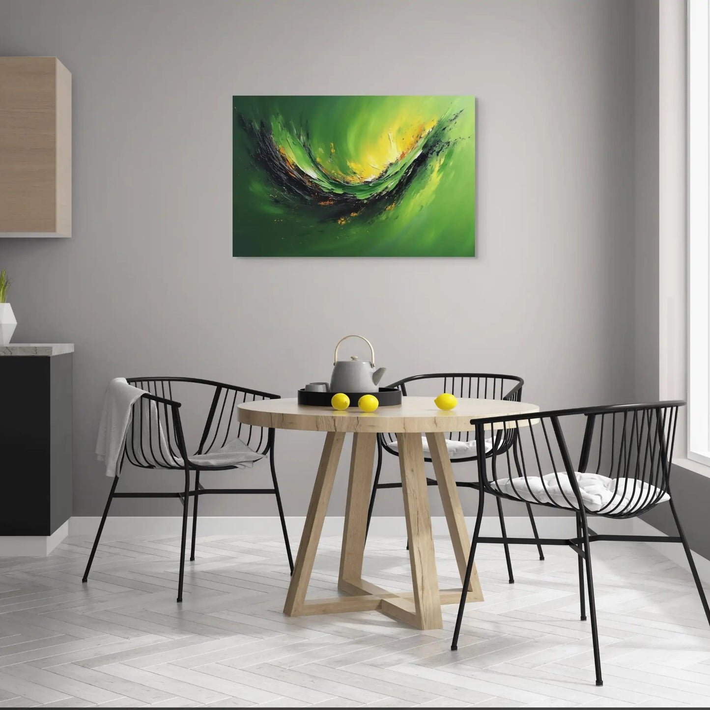 Tableau Art Vert - Vortex Émeraude Affiches, reproductions et œuvres graphiques Art Virtuoso