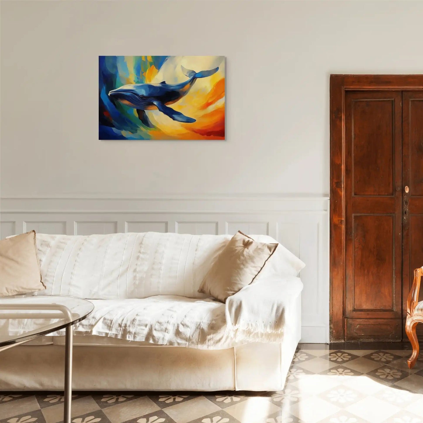 Tableau Baleine Bleue - Océan Astral Affiches, reproductions et œuvres graphiques Art Virtuoso