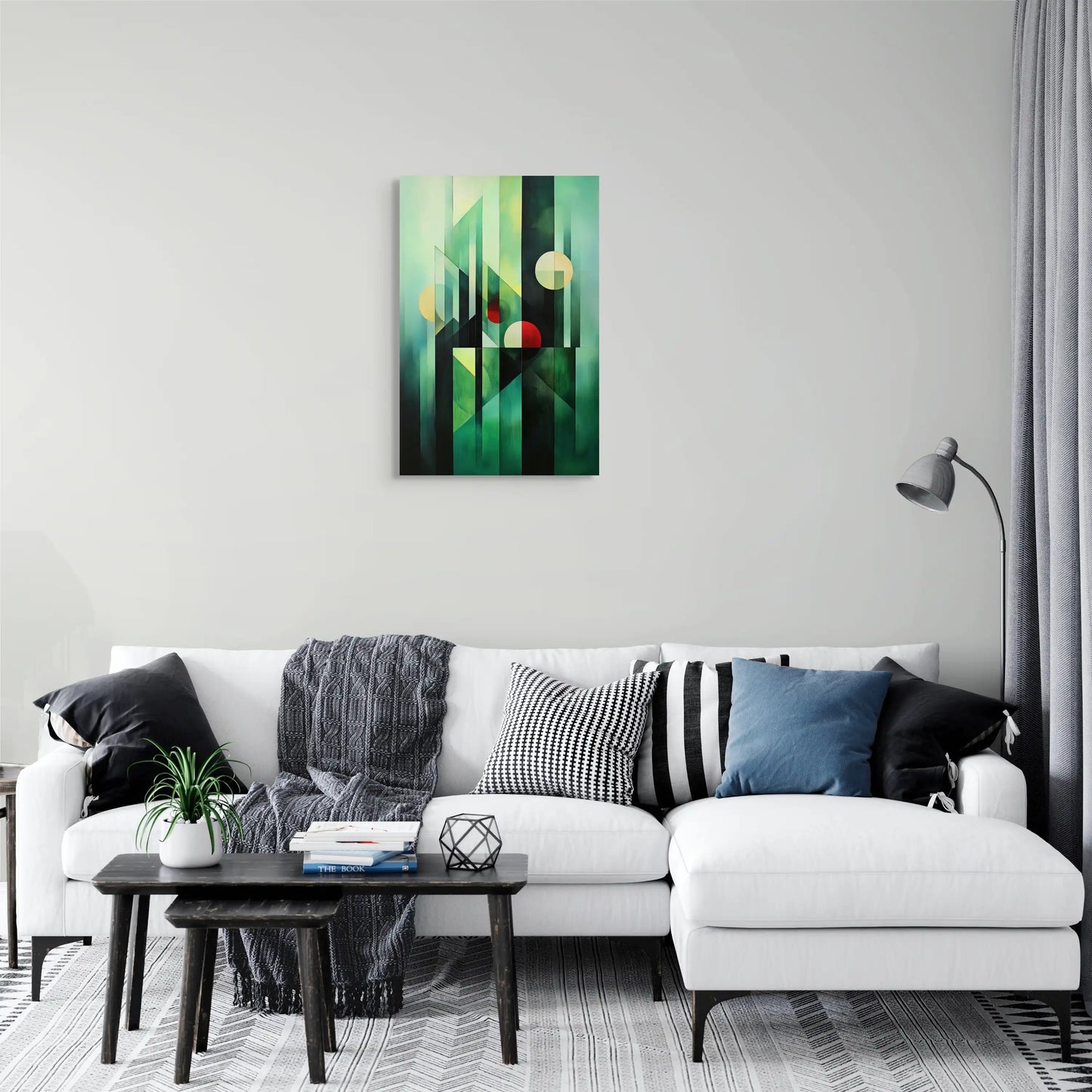 Tableau Bauhaus Vert : Symphonie Géométrique Affiches, reproductions et œuvres graphiques Art Virtuoso