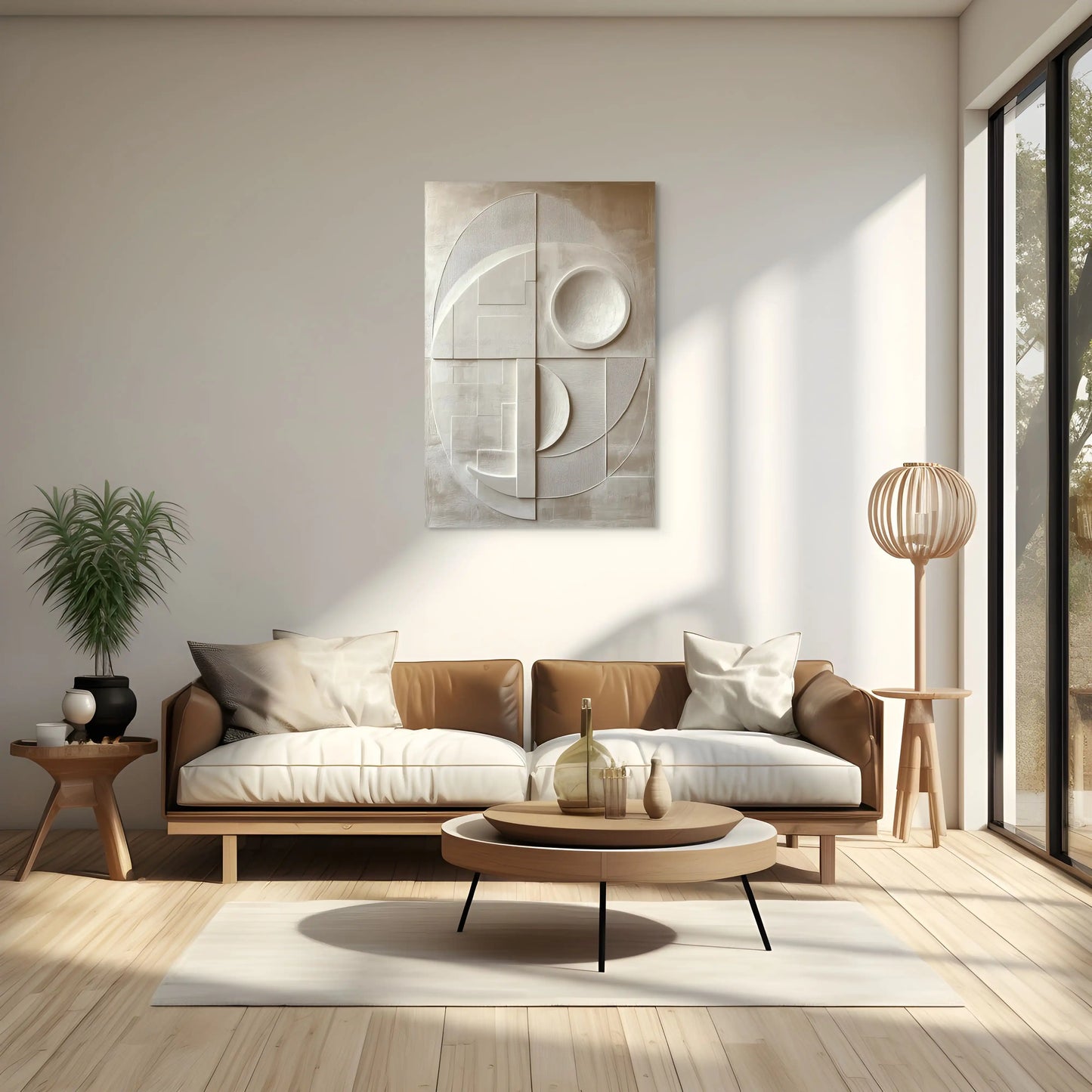 Tableau Blanc Géométrique : Équilibre Moderne Affiches, reproductions et œuvres graphiques Art Virtuoso