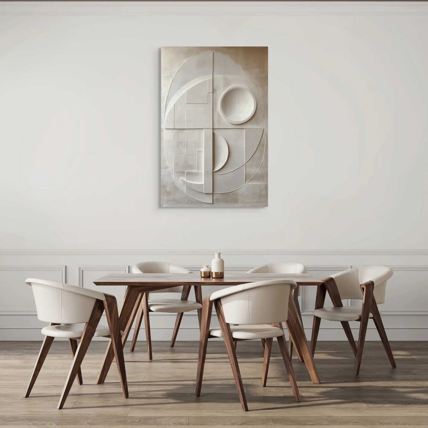 Tableau Blanc Géométrique : Équilibre Moderne Affiches, reproductions et œuvres graphiques Art Virtuoso