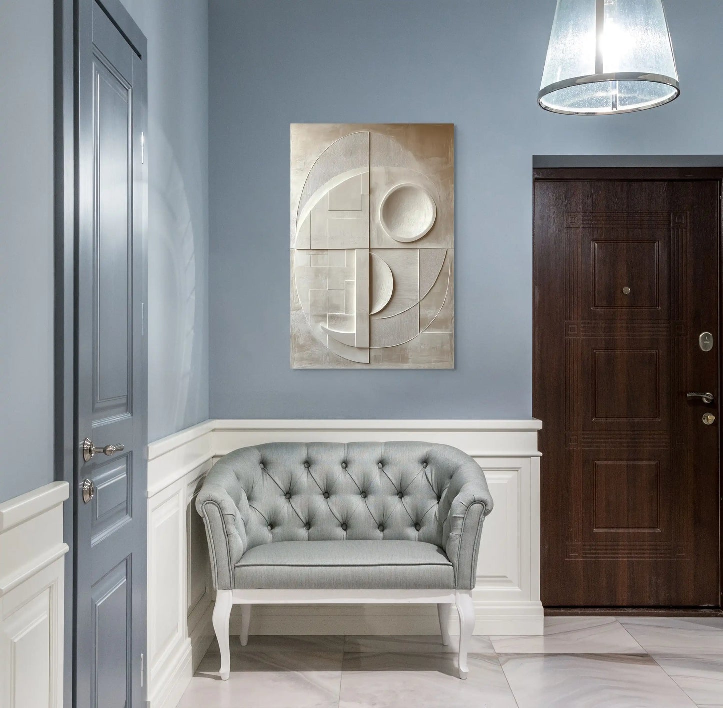 Tableau Blanc Géométrique : Équilibre Moderne Affiches, reproductions et œuvres graphiques Art Virtuoso