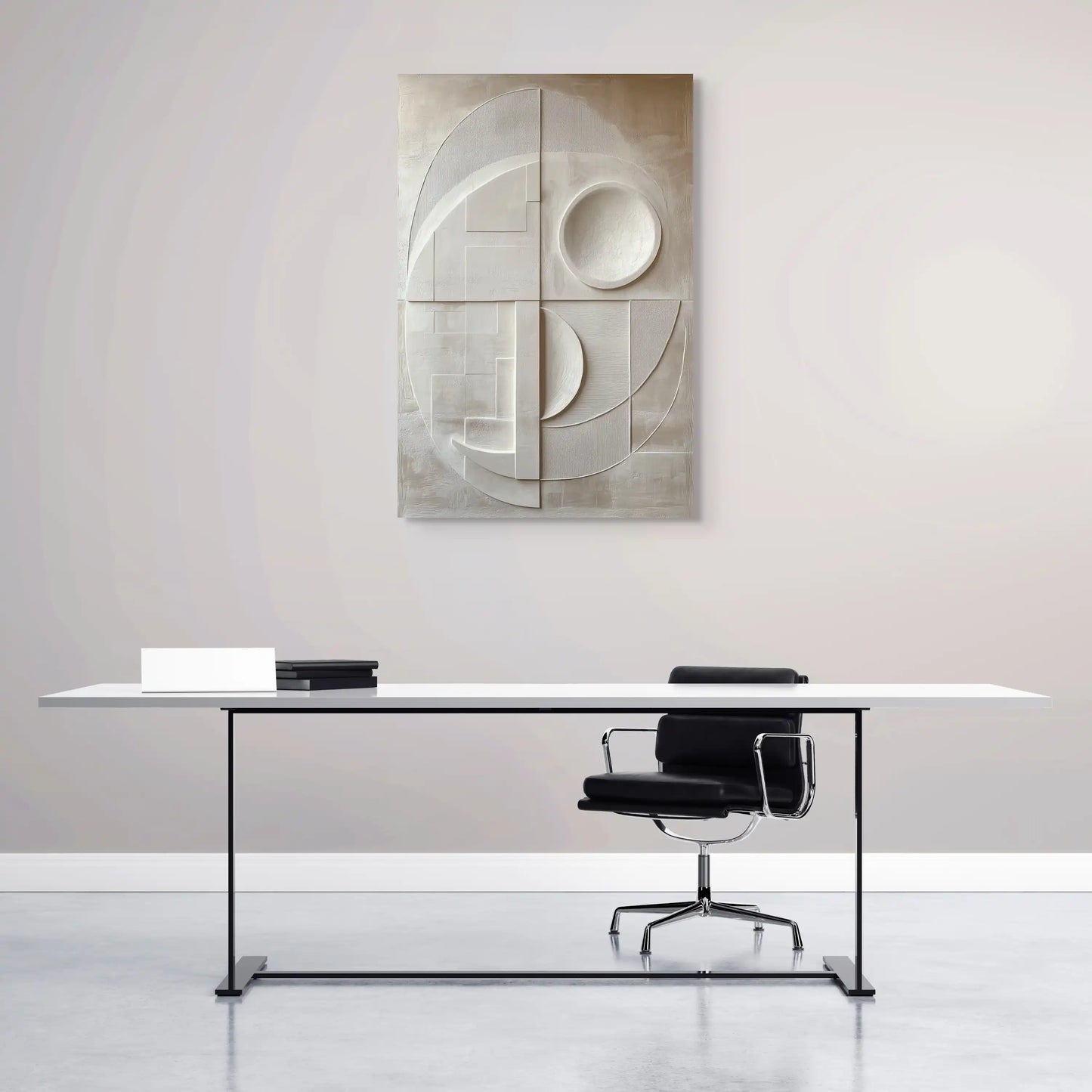 Tableau Blanc Géométrique : Équilibre Moderne Affiches, reproductions et œuvres graphiques Art Virtuoso