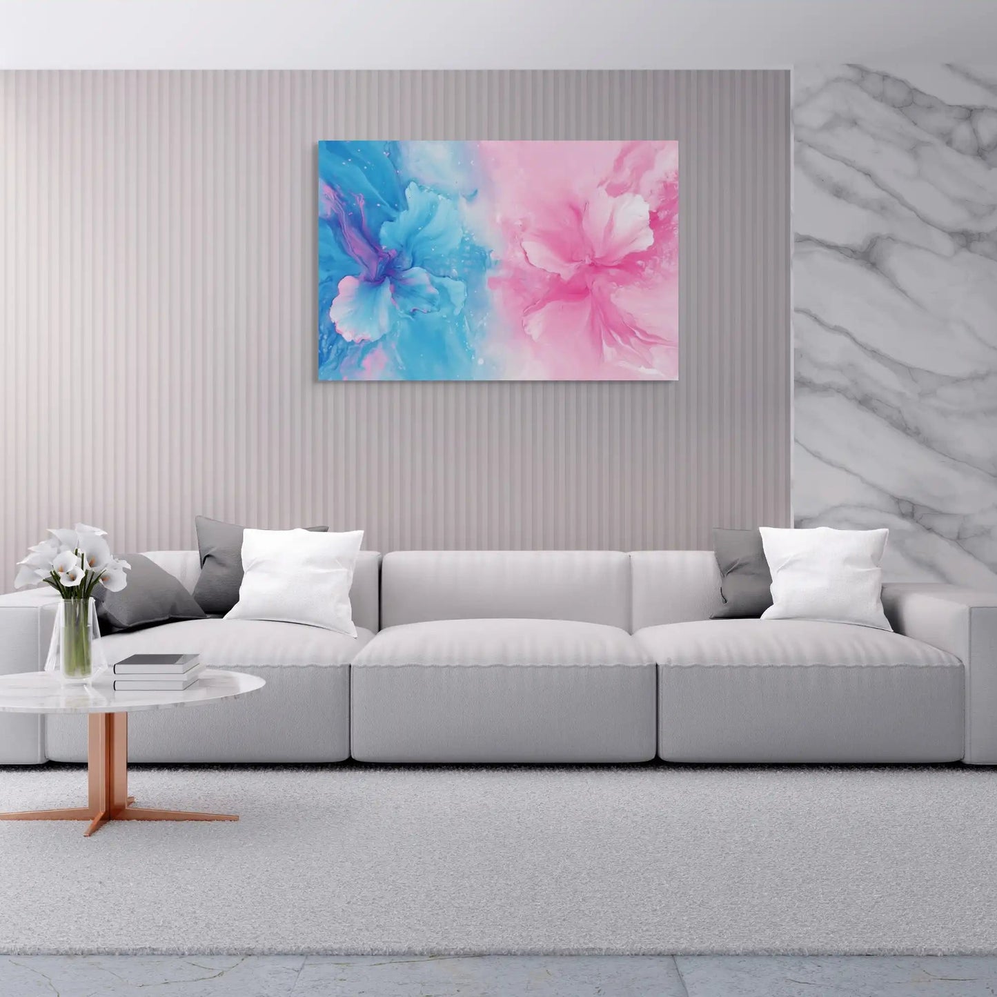 Tableau Bleu et Rose - Danses Aquarelles Affiches, reproductions et œuvres graphiques Art Virtuoso