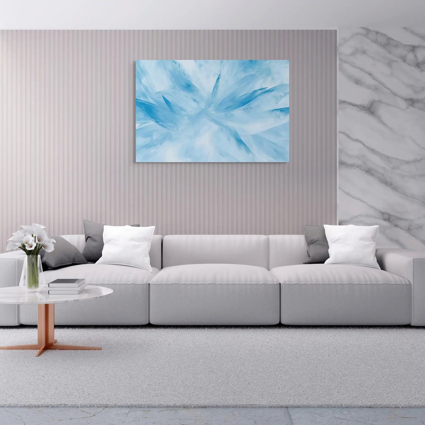 Tableau Bleu Pastel - Éclats de Glace Affiches, reproductions et œuvres graphiques Art Virtuoso