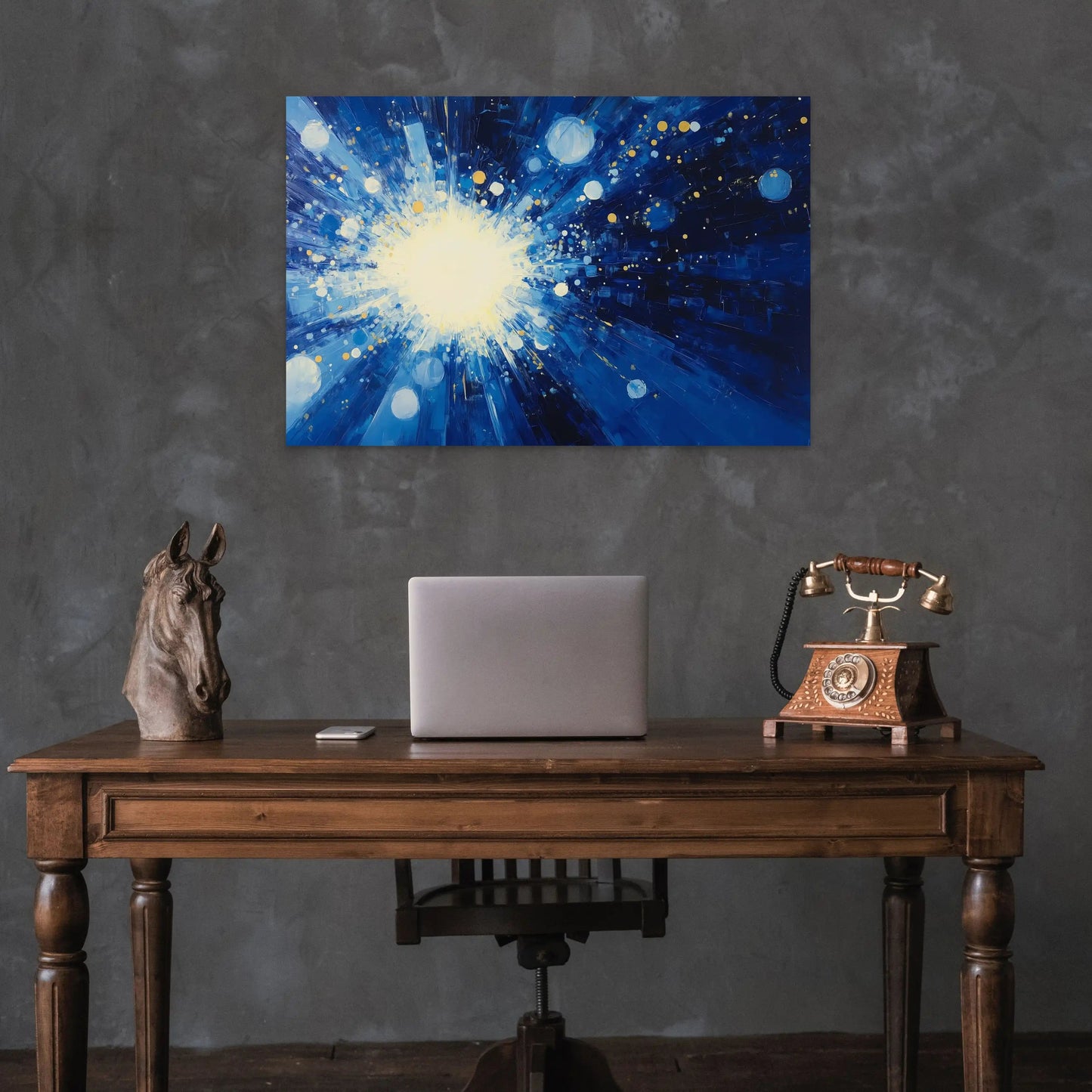 Tableau Bleu Roi - Supernova Affiches, reproductions et œuvres graphiques Art Virtuoso