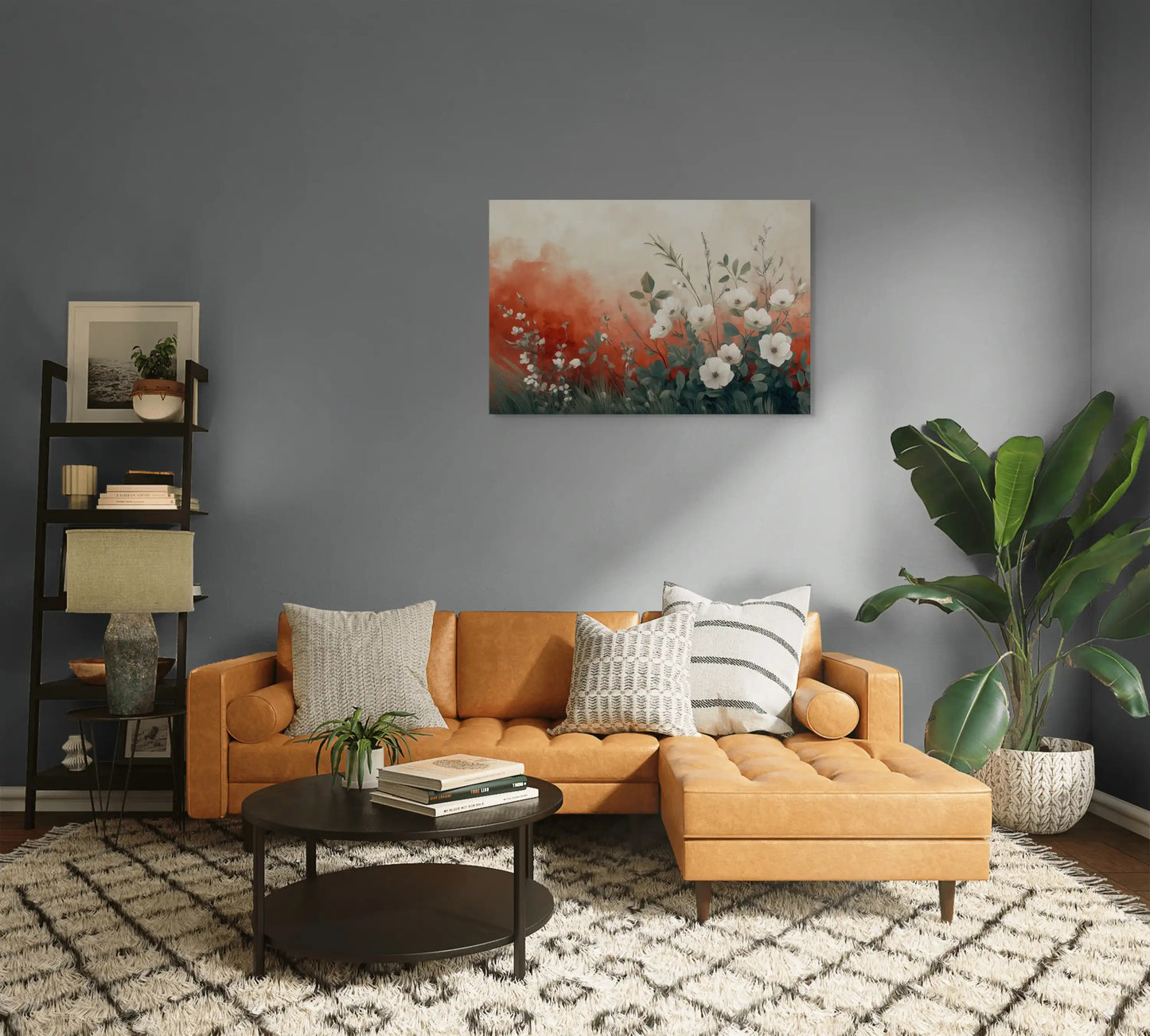 Tableau Bohème Salon - Nuances Douces Affiches, reproductions et œuvres graphiques Art Virtuoso