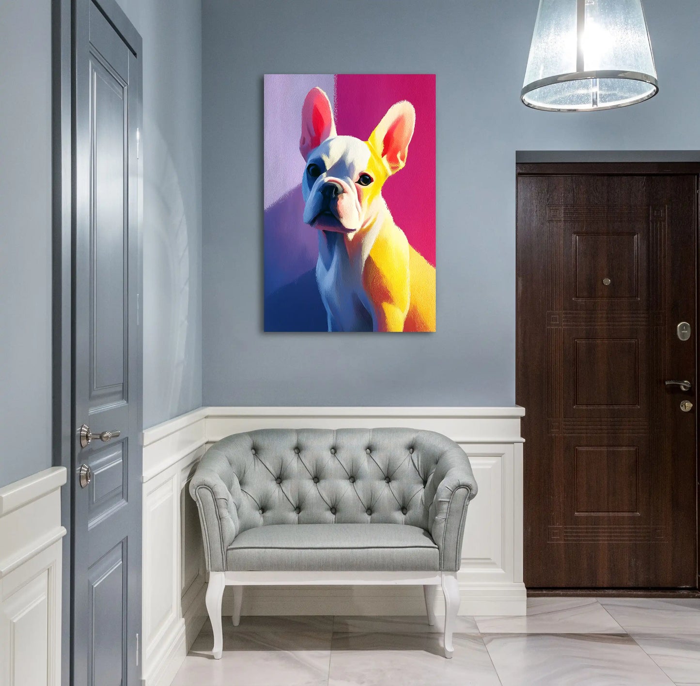 Tableau Bouledogue Français : Portrait Pop Art